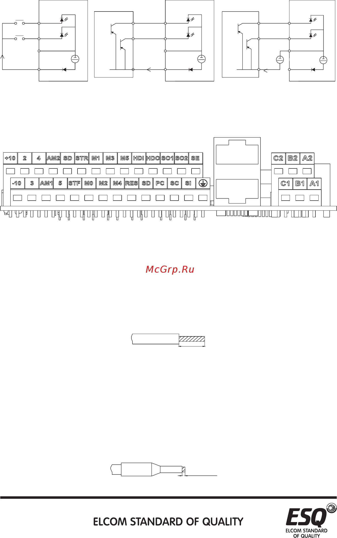 ESQ ESQ-A3000-043-2.2K/3.7KF [54/376] Срежьте изоляцию с указанной ниже длины провода если вы срежете