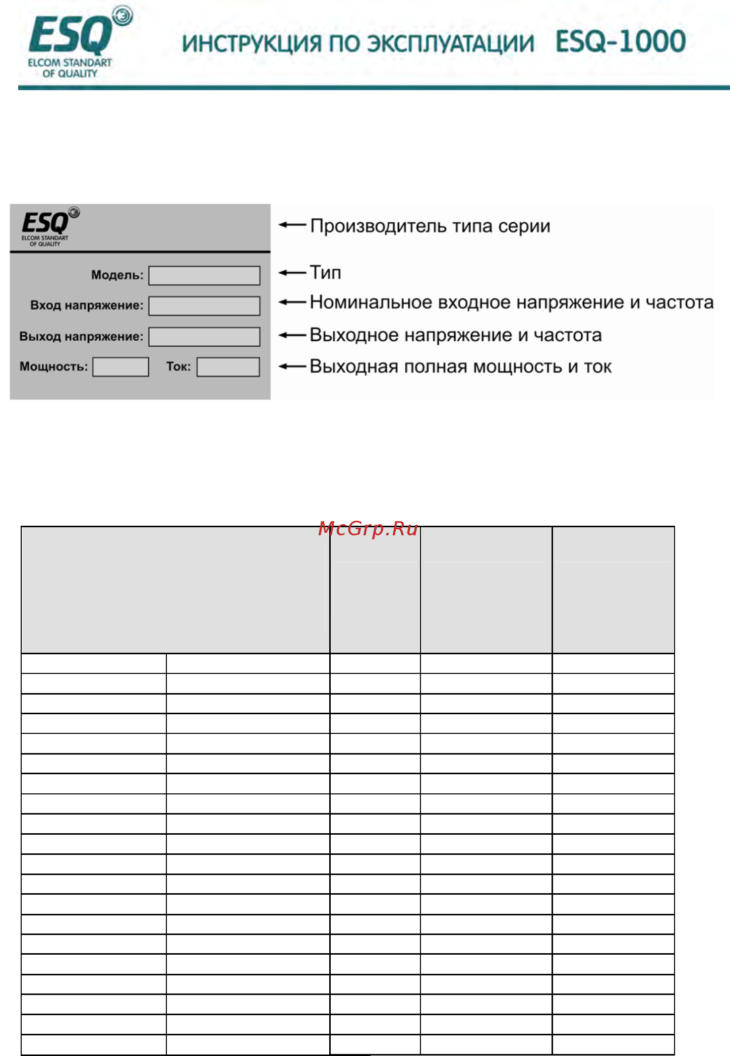 ESQ ESQ-1000-4T0150G Инструкция по эксплуатации онлайн [10/202] 464635
