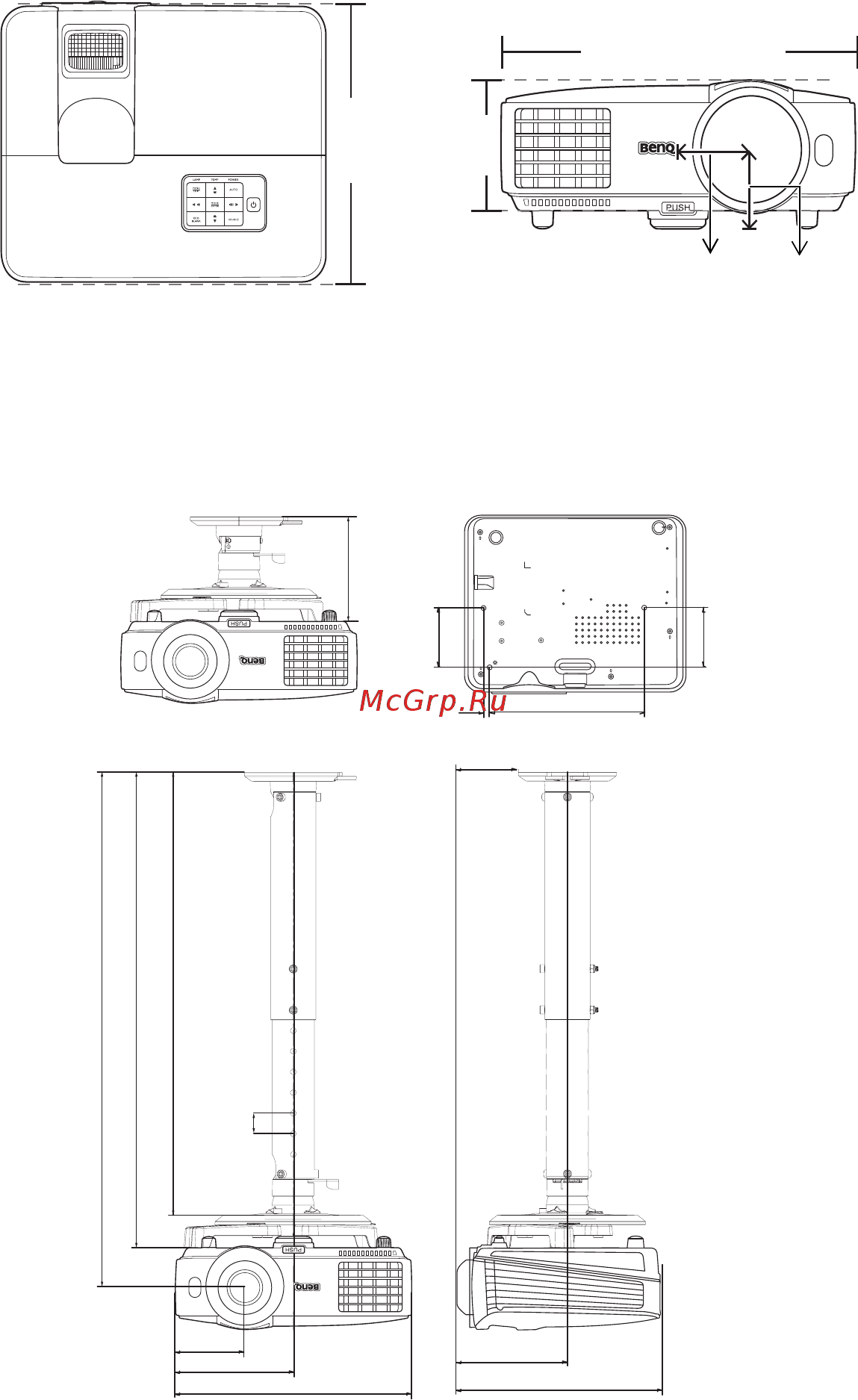 Benq MS630ST [56/61] Габаритные размеры