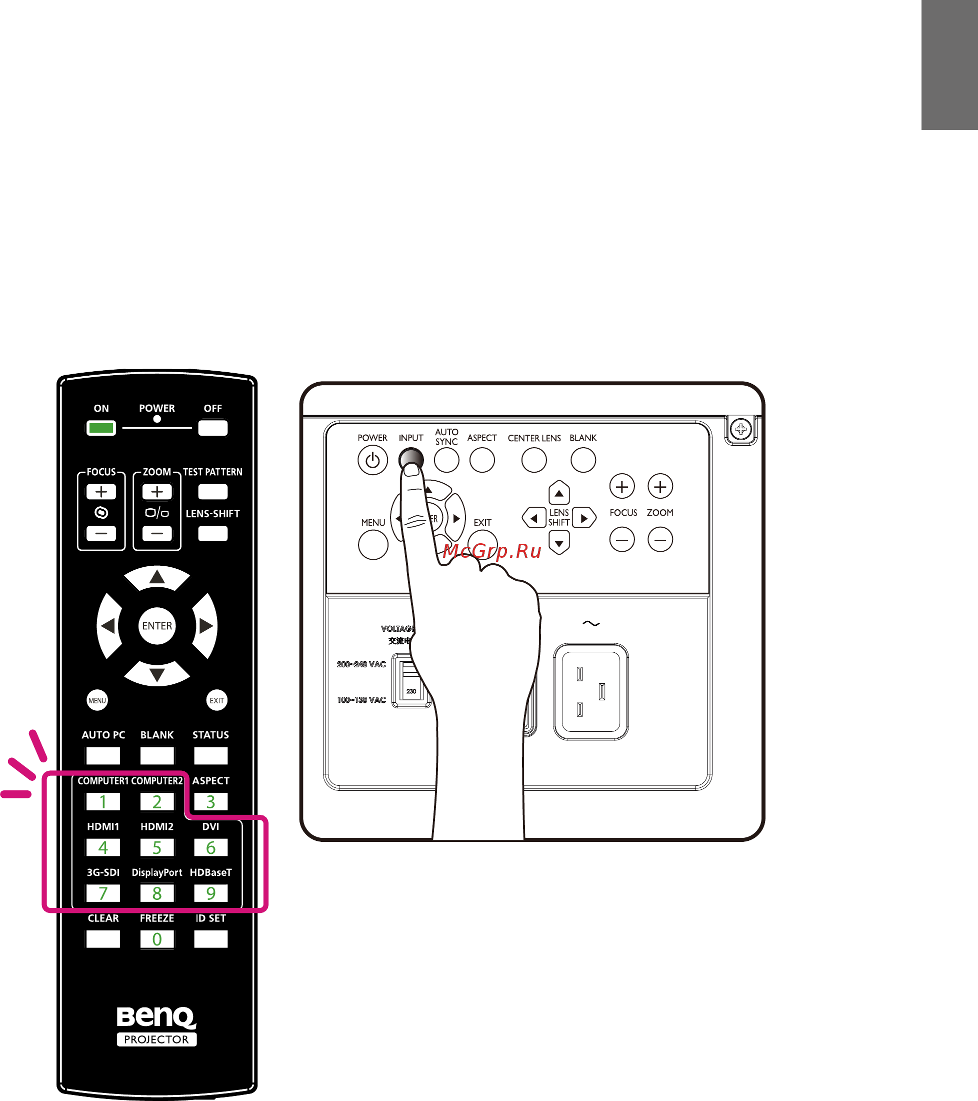 Benq LU9915 [35/101] Выбор источника входного сигнала
