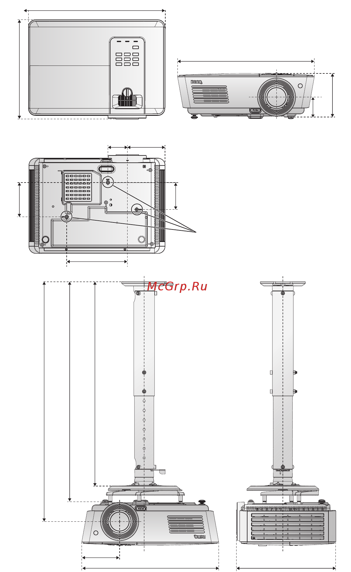 Benq SU765 [71/80] Габаритные размеры