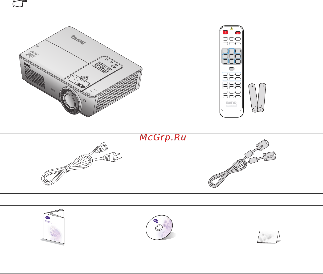 Benq SU765 [8/80] Стандартные принадлежности