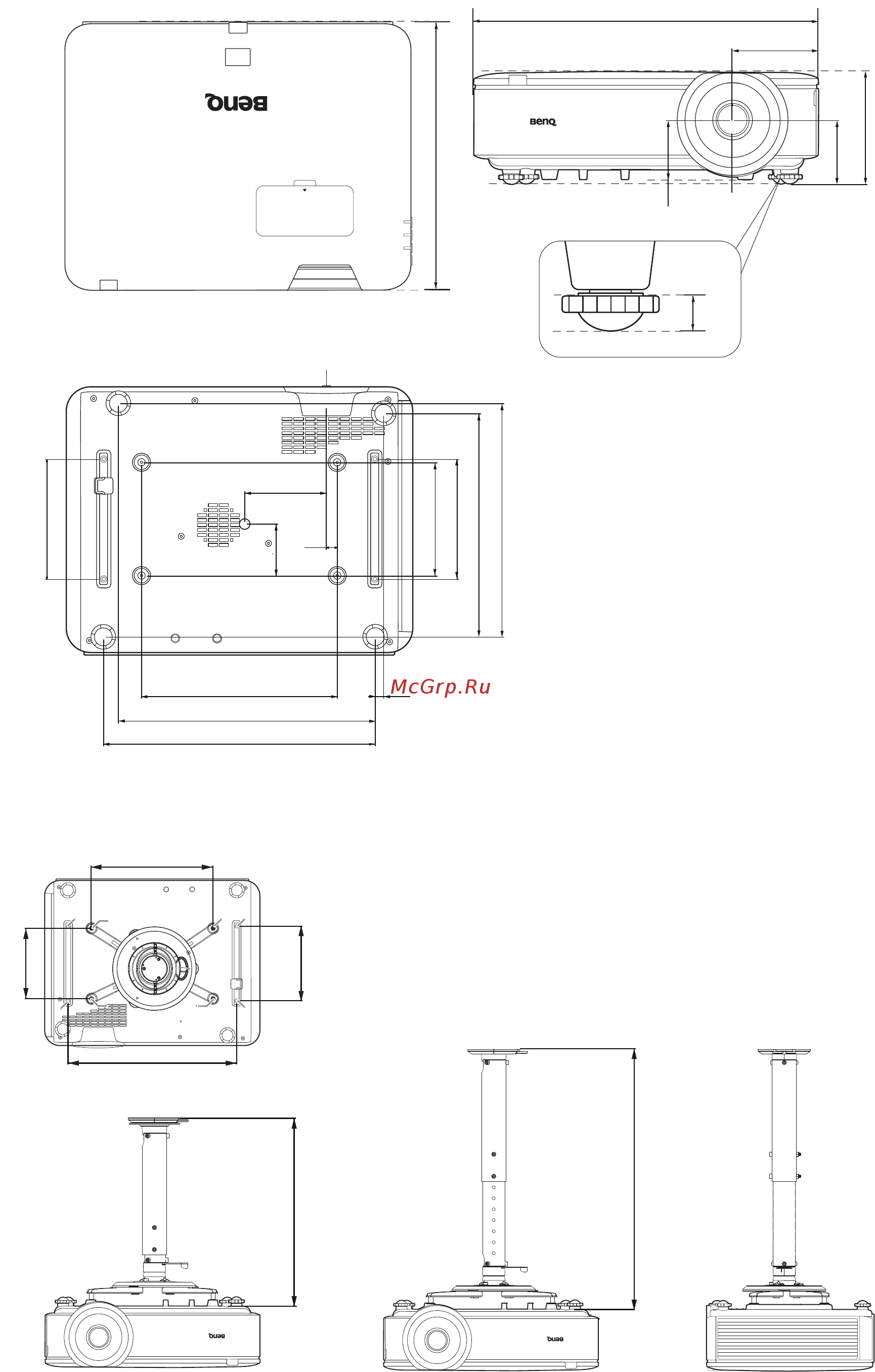 Benq LK952 [43/51] Габаритные размеры