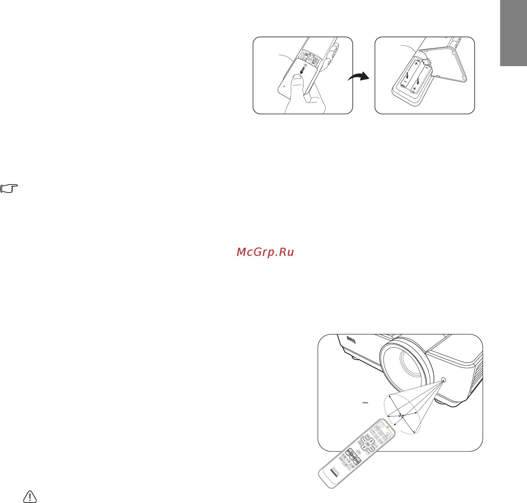 Benq SU931 [7/74] Remote control batteries