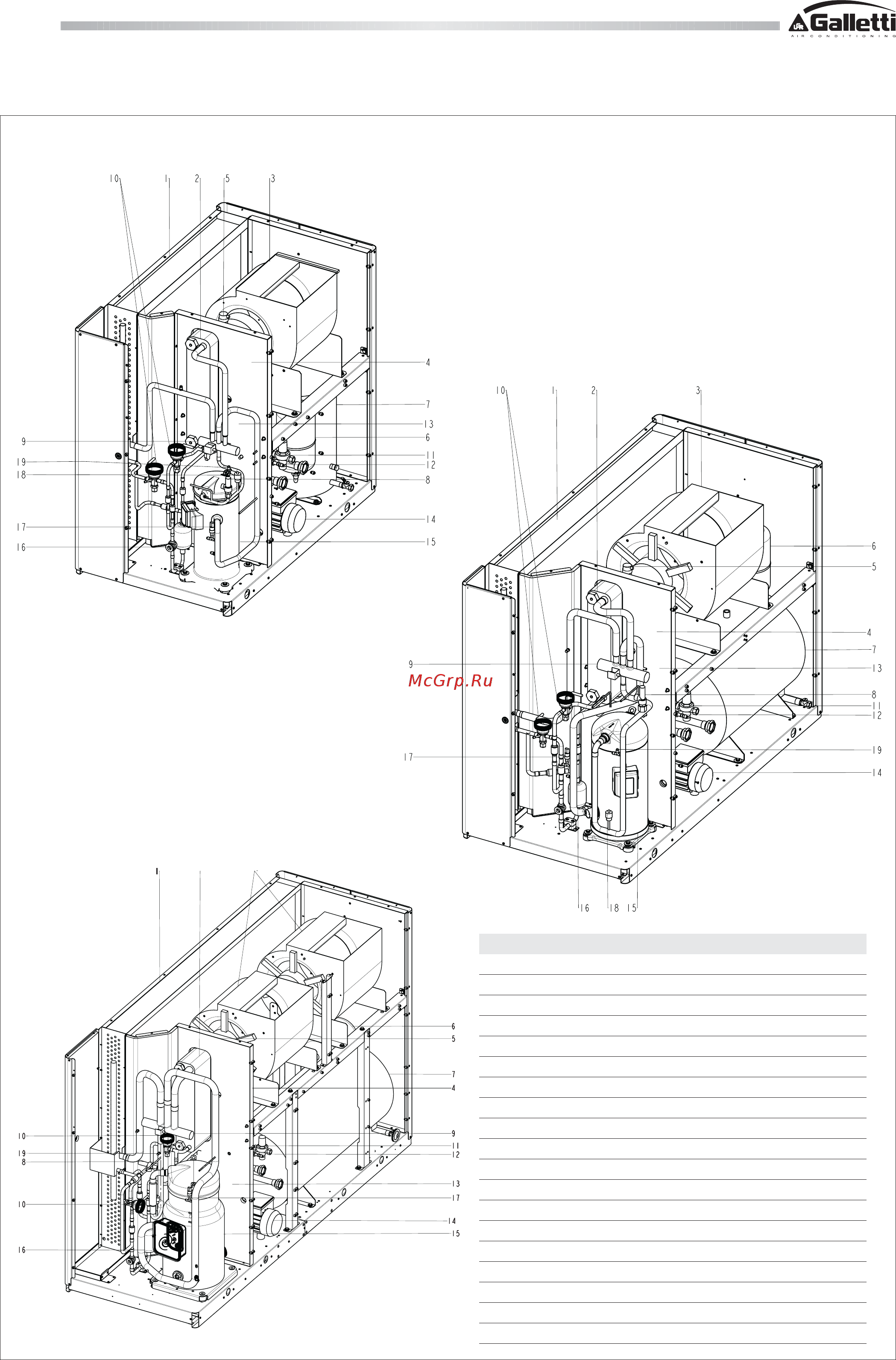 Galletti МСС-С 07 [5/24] Components lay out