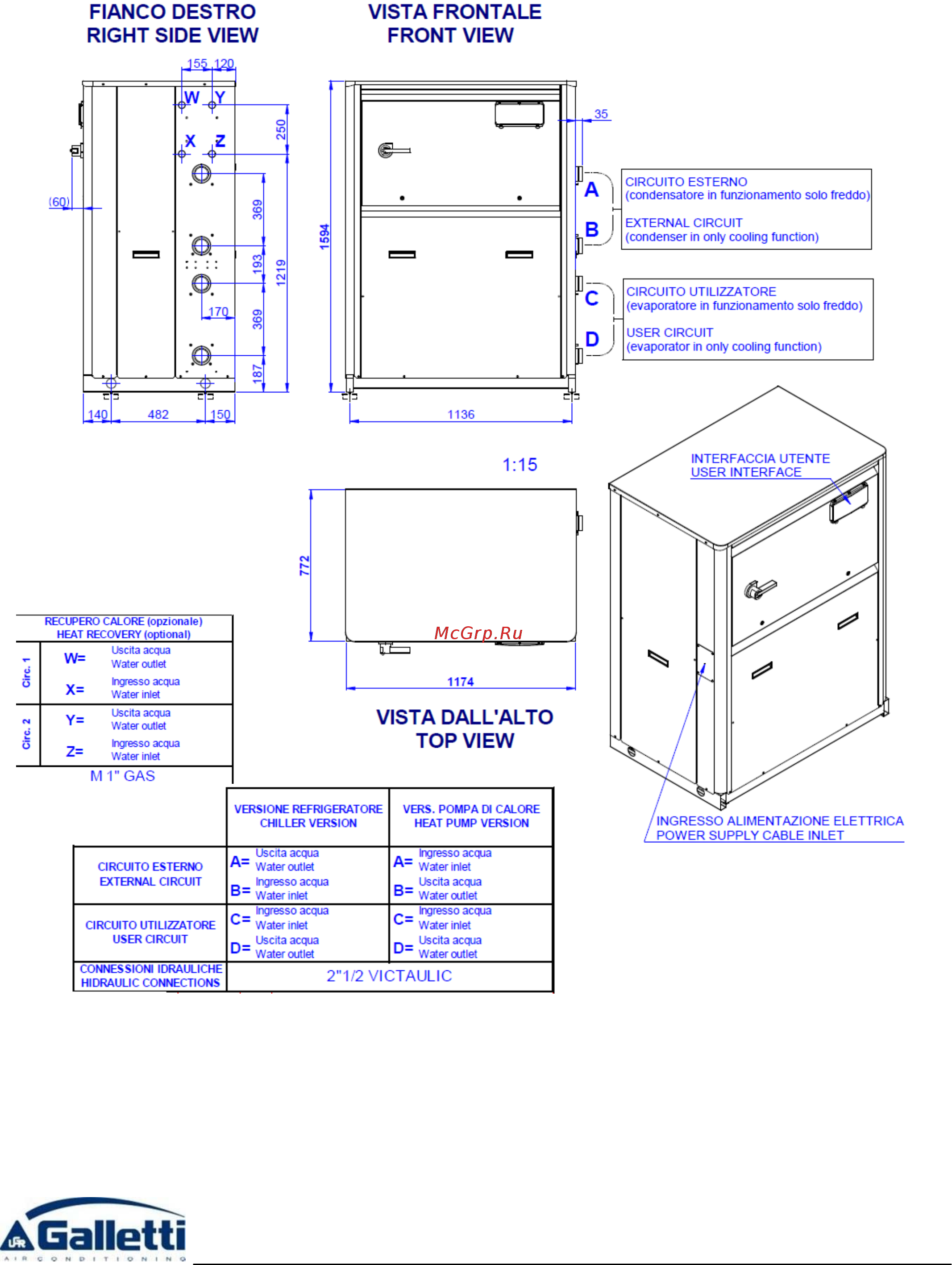 Galletti LEW HS/HL 141 [30/56] Overall drawings of the main units