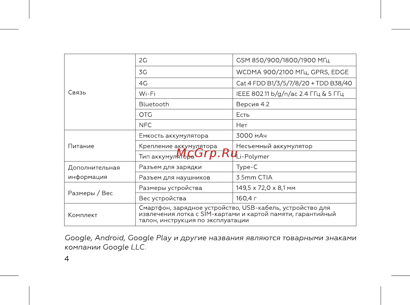 BQ 737531 [6/72] Google android google play и другие названия являются товарными знаками компании google llc
