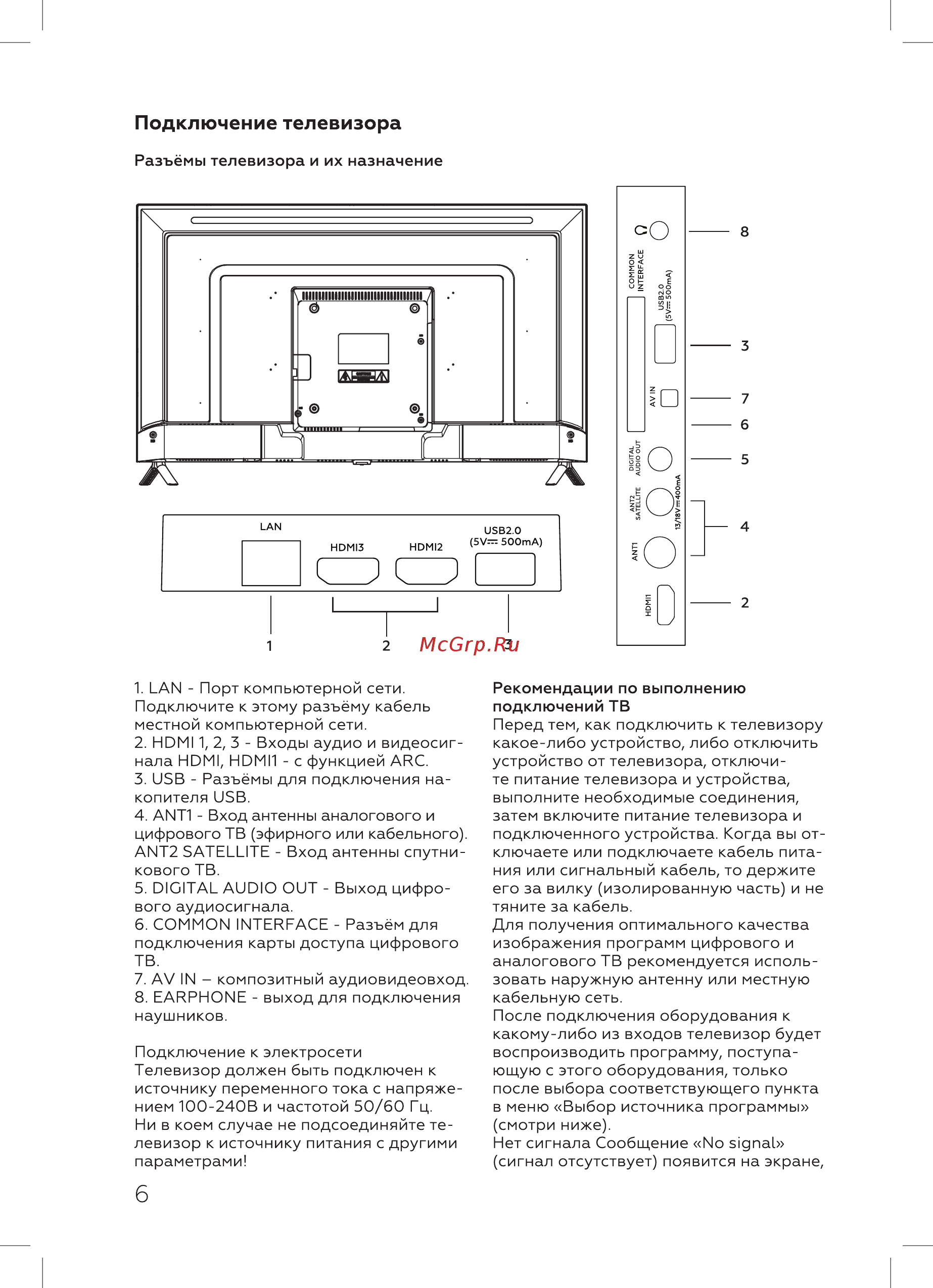 BQ 40S02B [8/28] Подключение телевизора