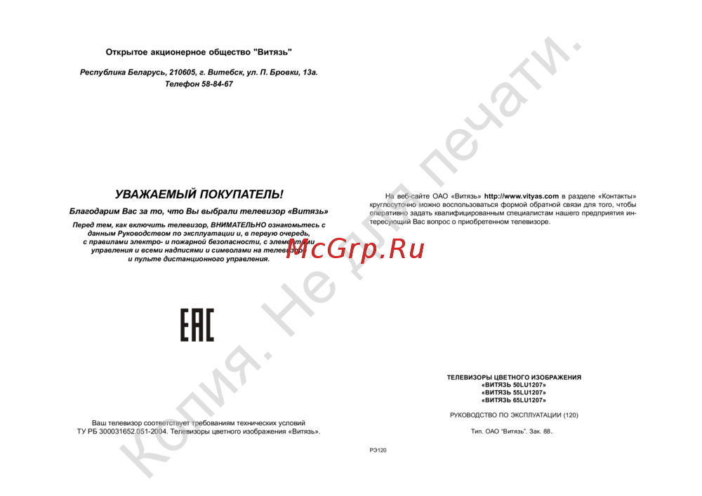Витязь 55LU1207