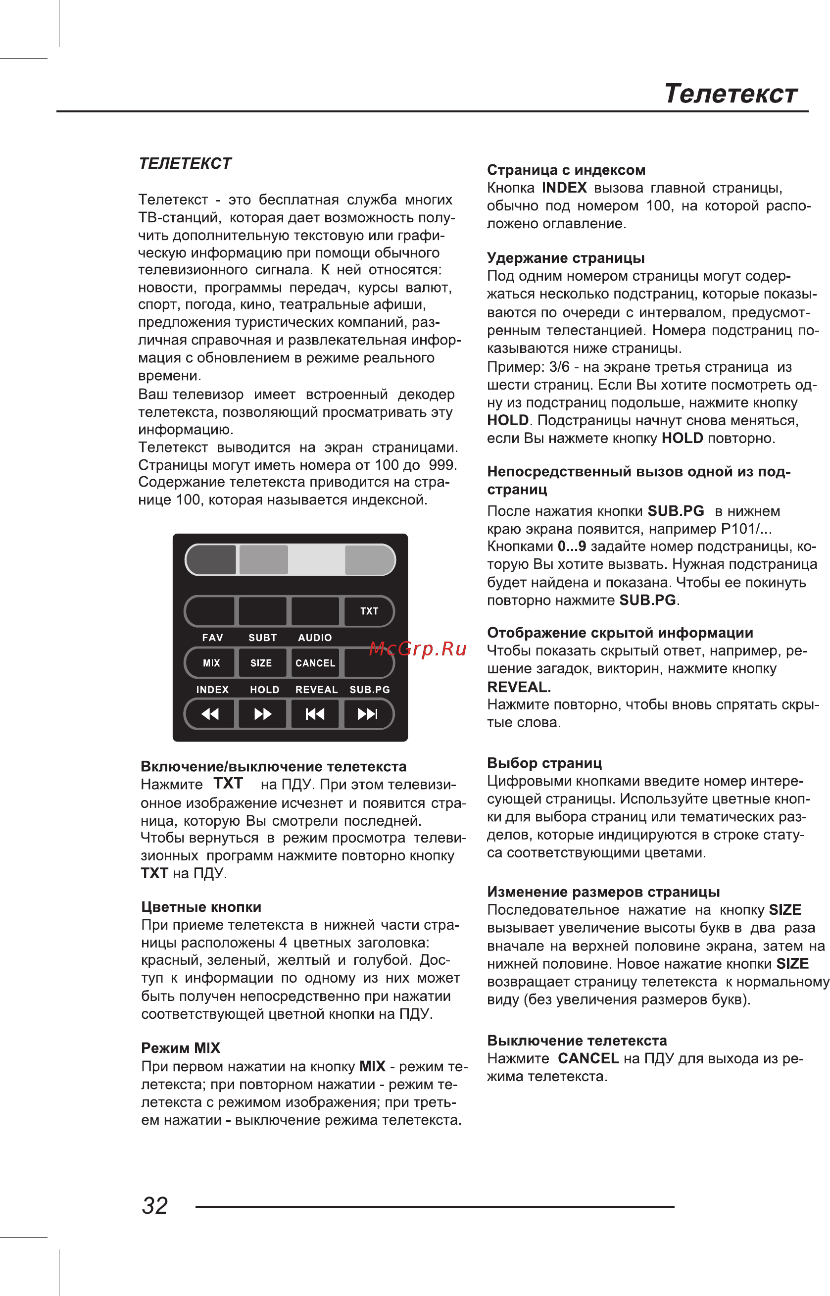 AMCV LE-32ZTH07 [34/40] Телетекст