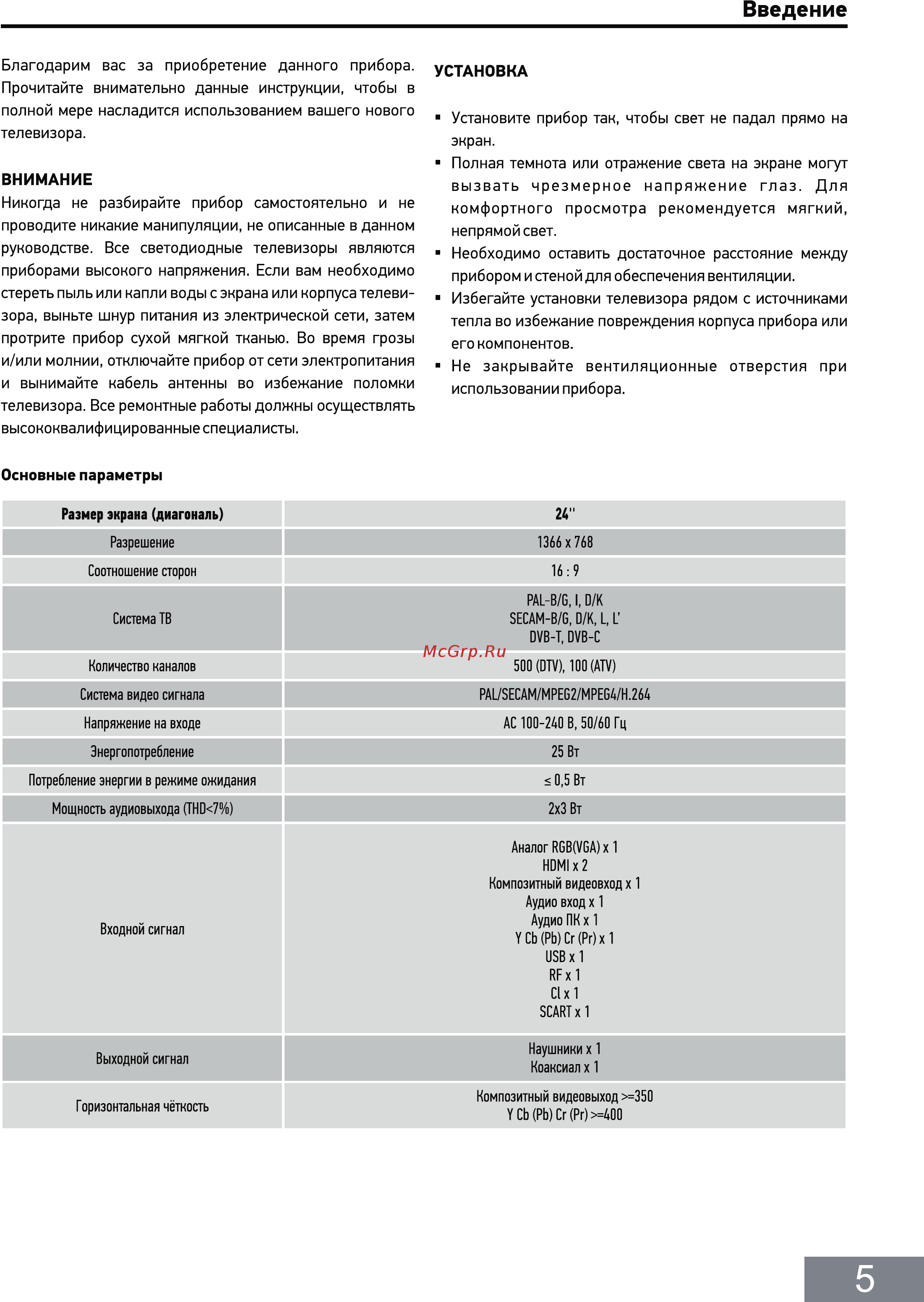 Doffler 24CH29-T2 [5/26] Введение