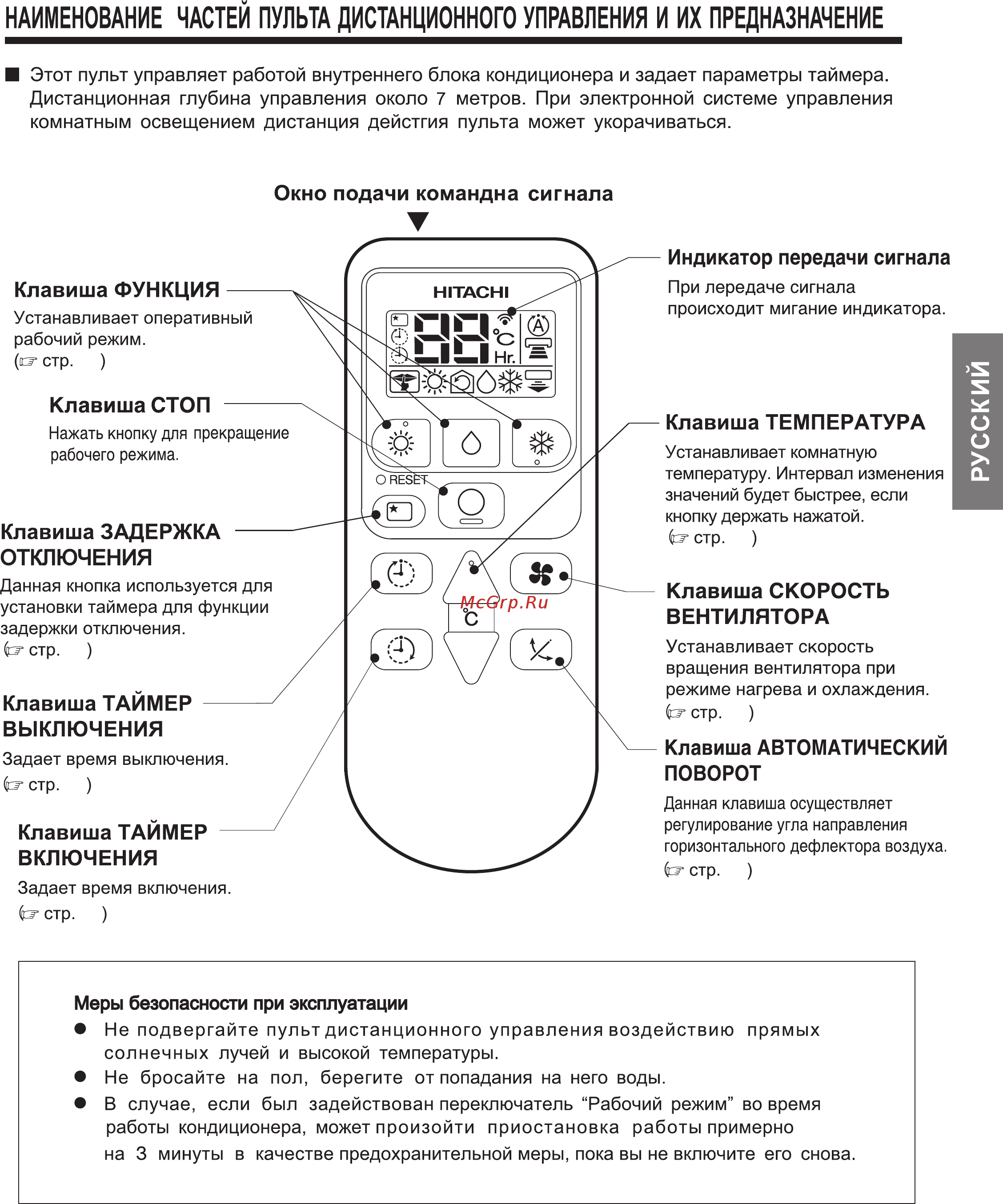 Hitachi RAS-10AH1 Инструкция по эксплуатации онлайн [7/20] 467163