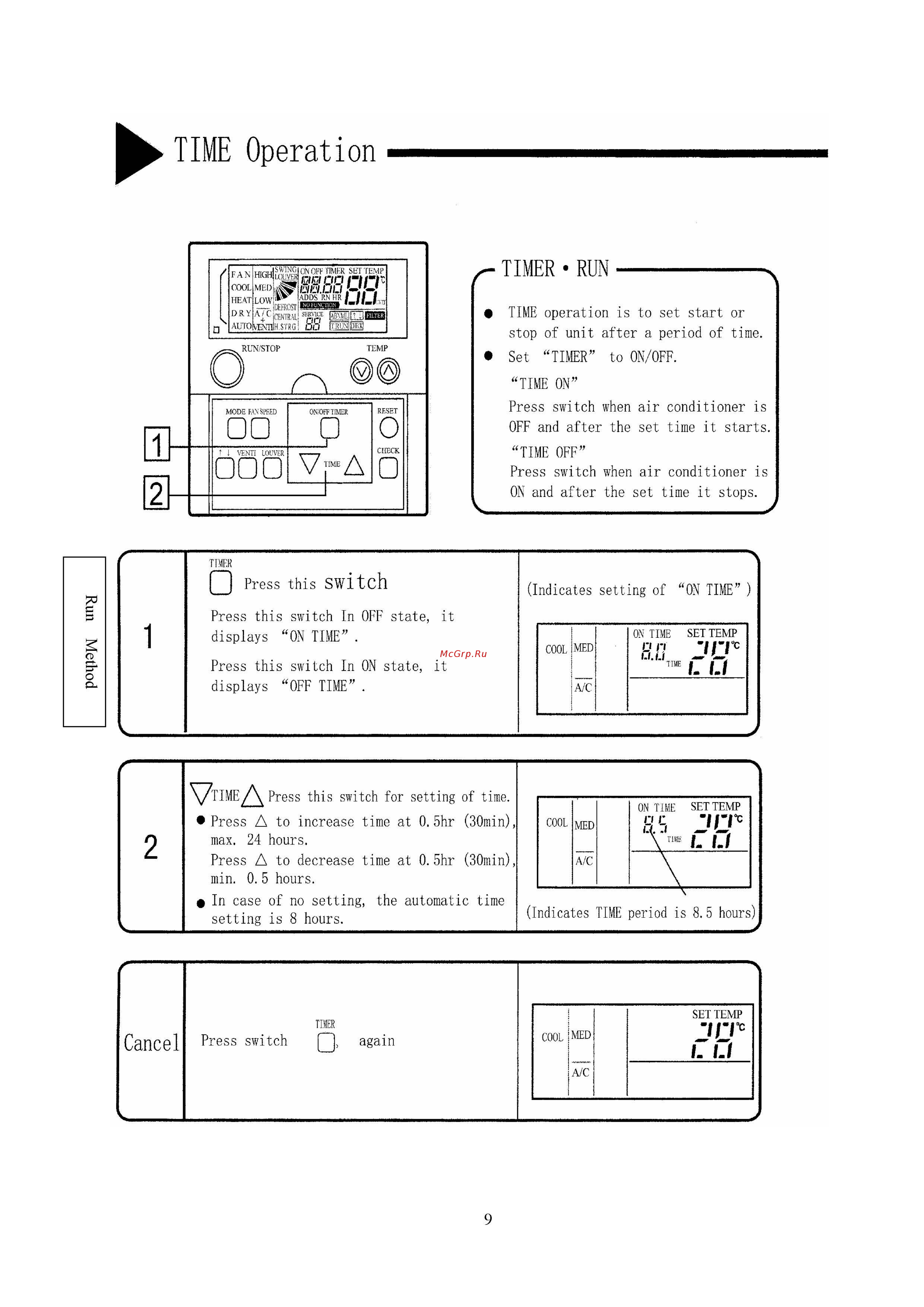 Hitachi RPI-130AQ1 [11/19] Time operation