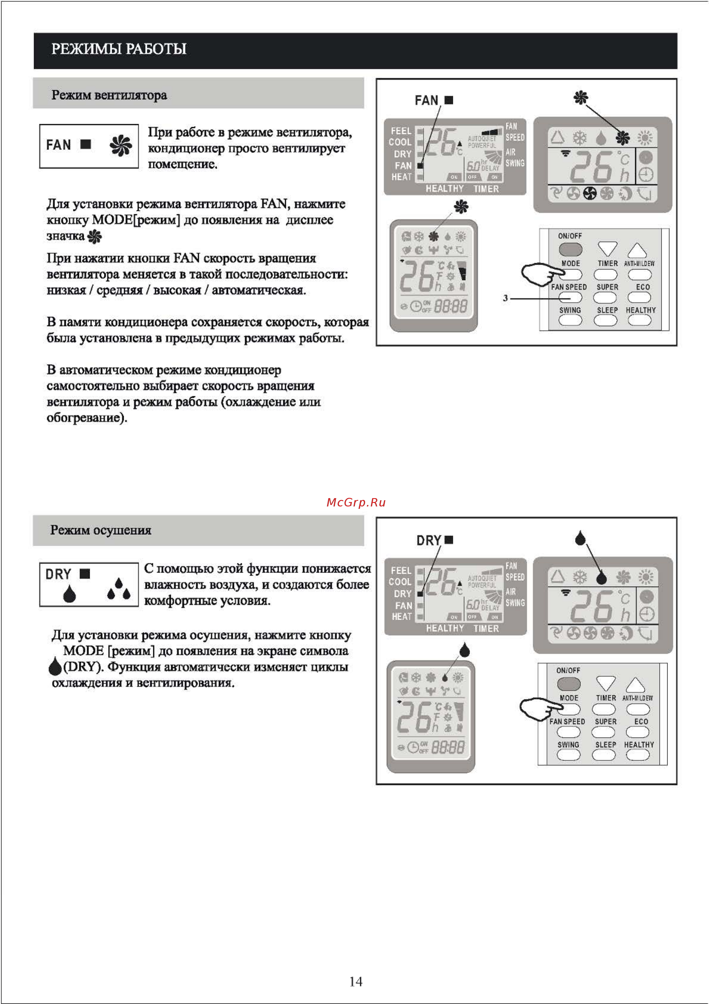 Shivaki SSH-L099DC [16/32] Режимы работы