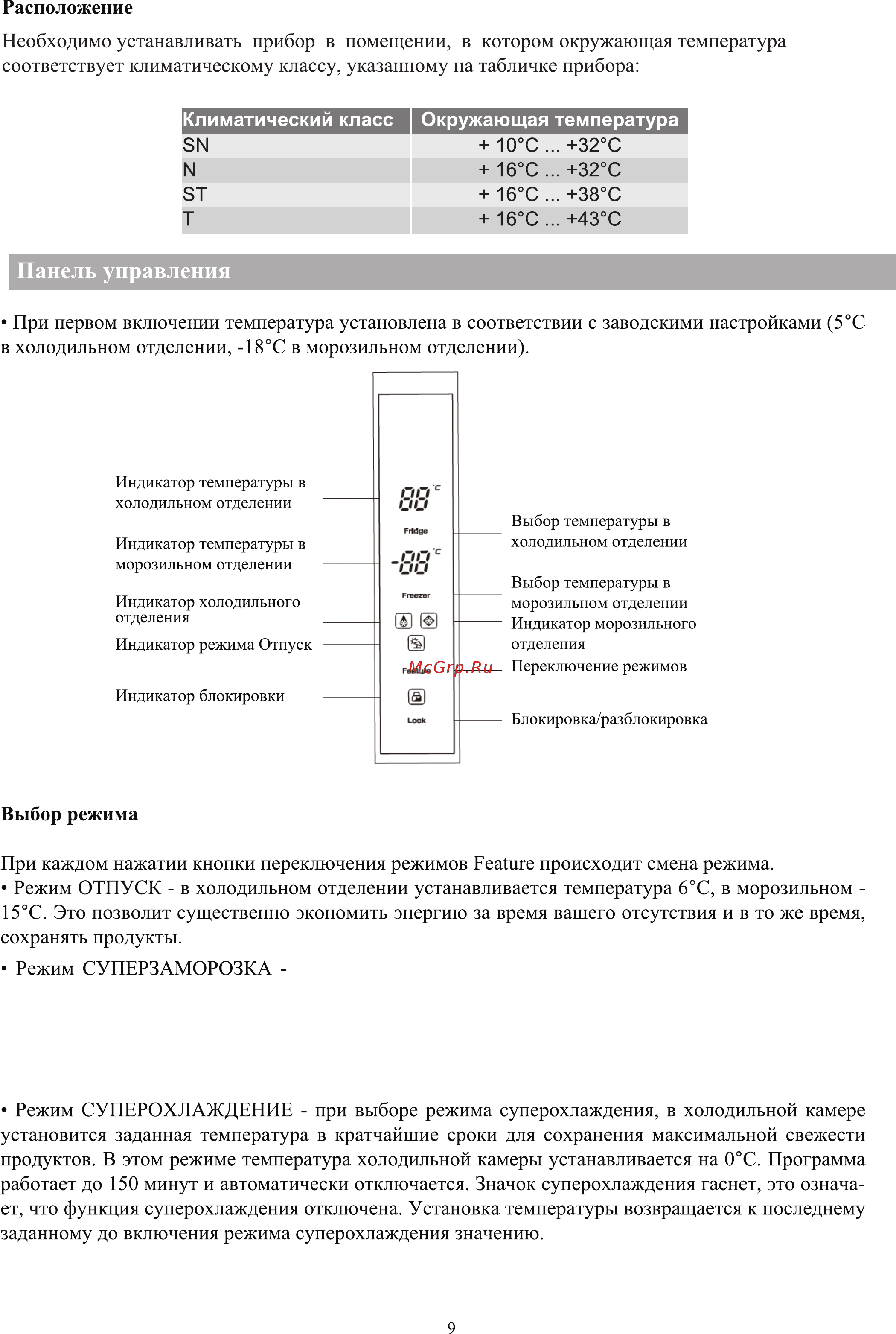 Shivaki SBS-502DNFW [11/19] Панель управления