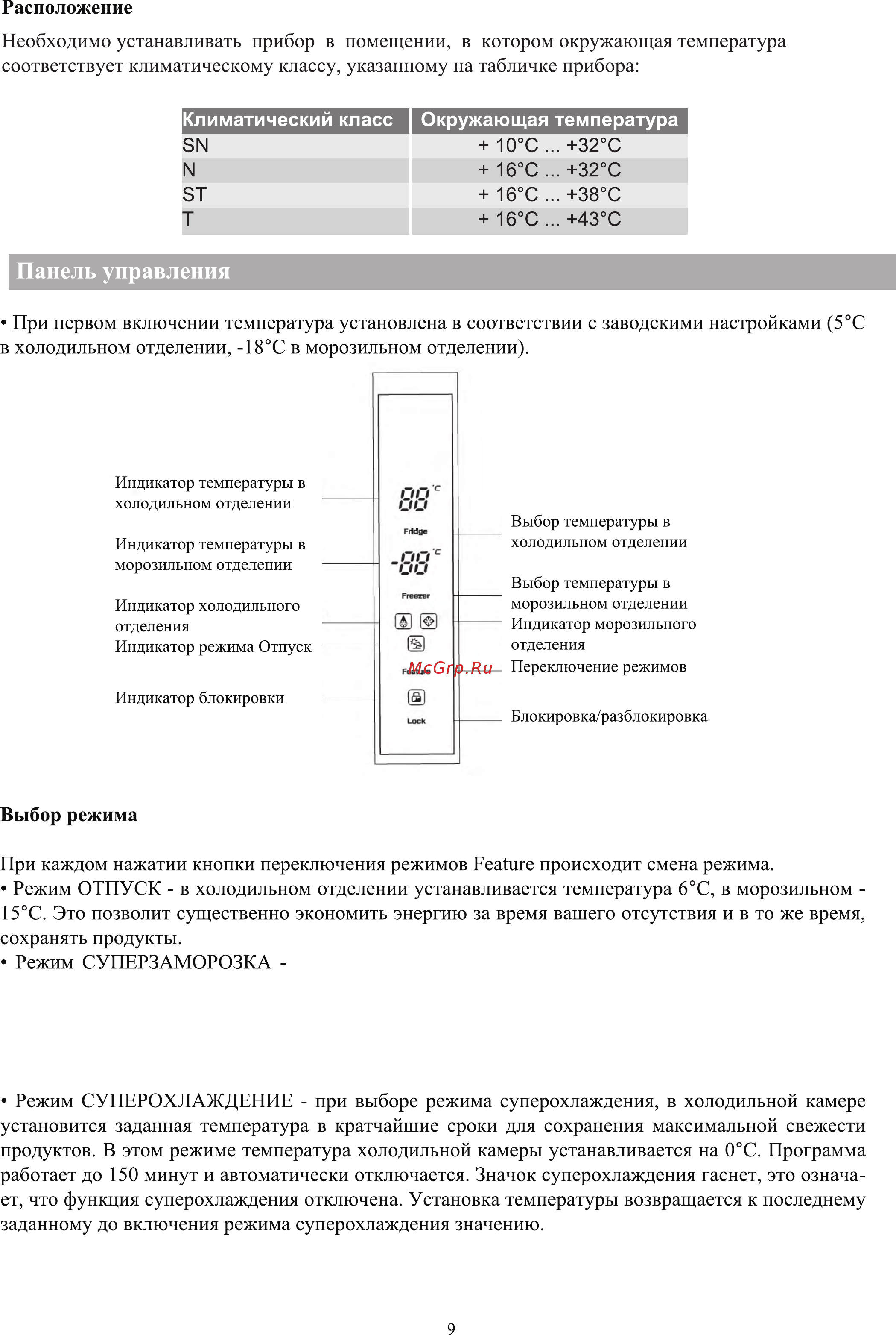 Shivaki SBS-574DNFGBE [9/19] Панель управления