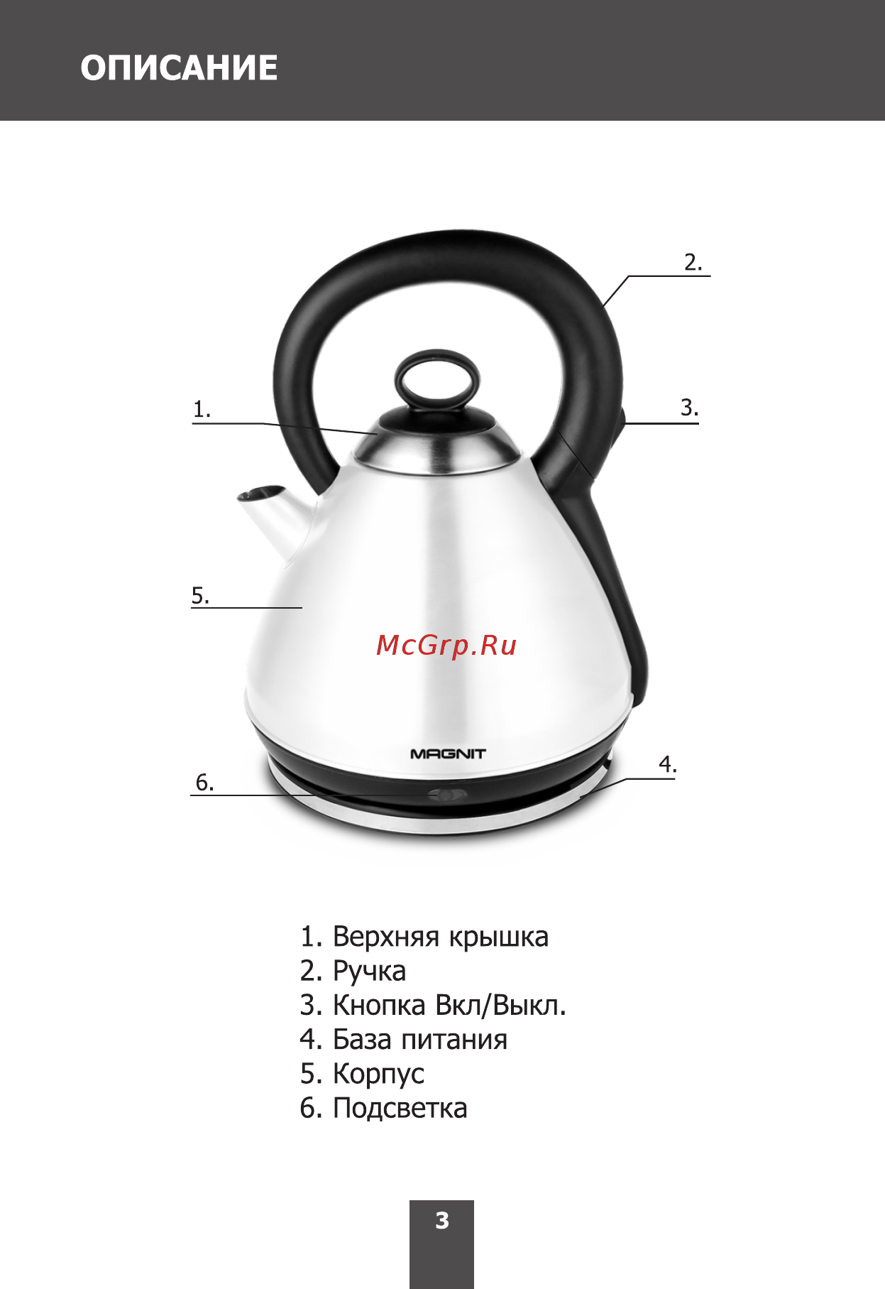 Magnit RMK-3252 Инструкция по эксплуатации онлайн [3/12] 467757