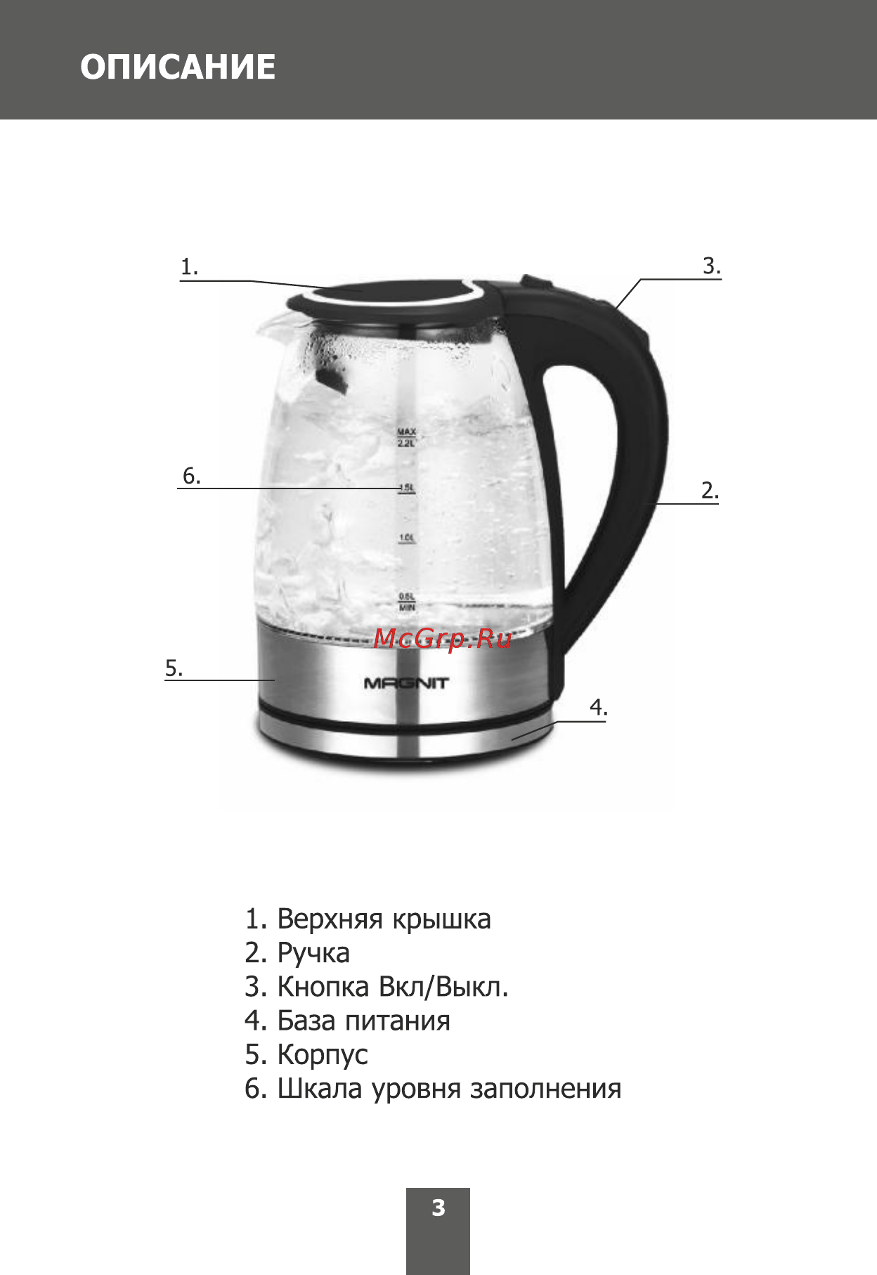 Magnit RMK-3701 Инструкция по эксплуатации онлайн [3/12] 467765