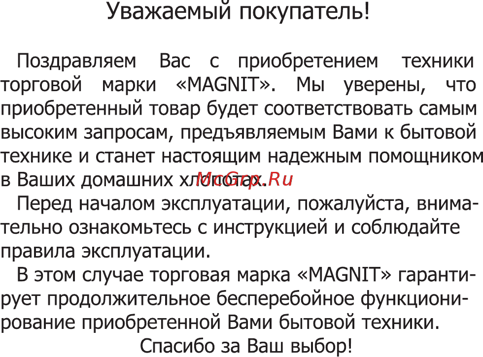 Magnit RFB-1310 Инструкция по эксплуатации онлайн [2/16] 467802