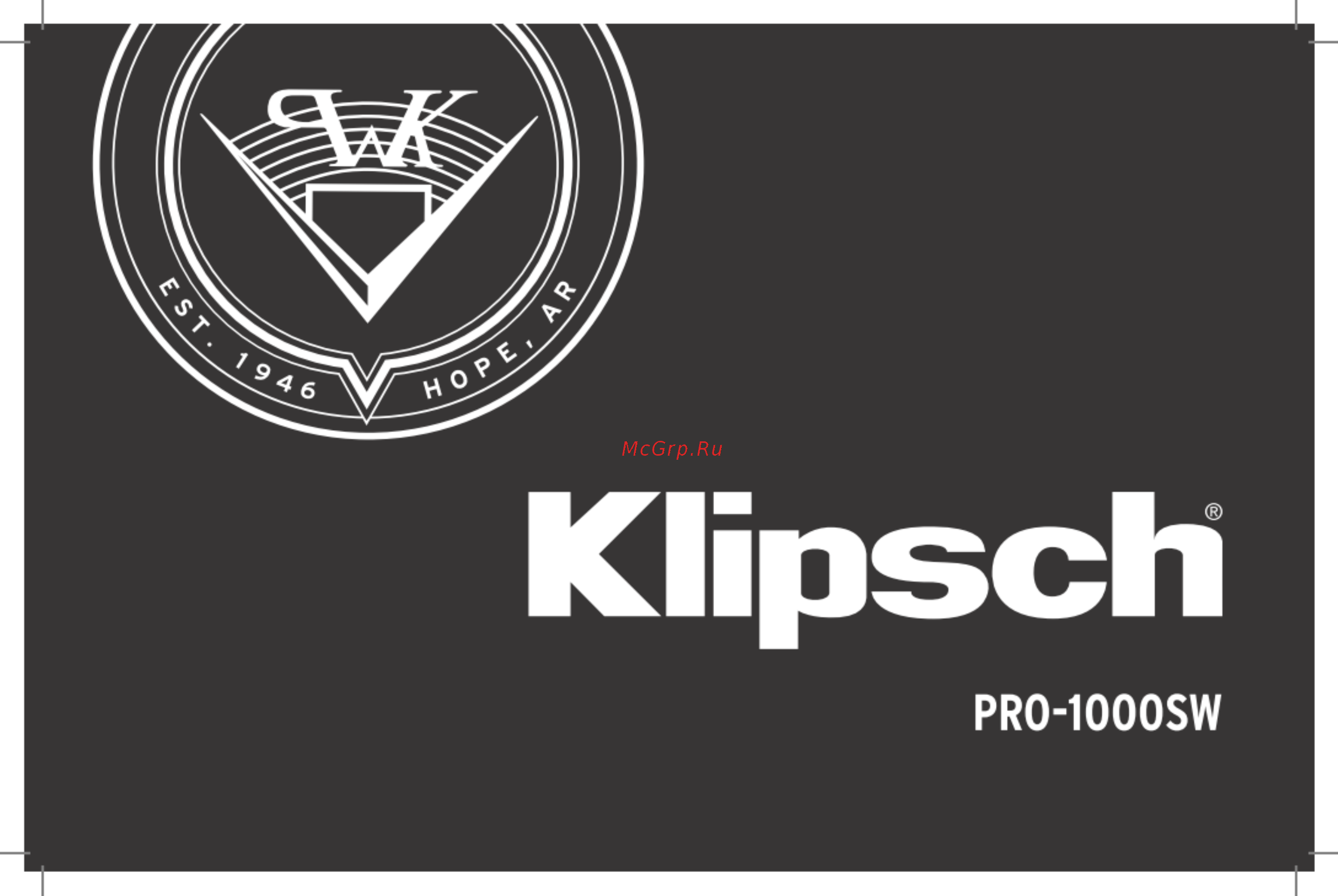 Klipsch PRO-1000SW Инструкция по эксплуатации онлайн