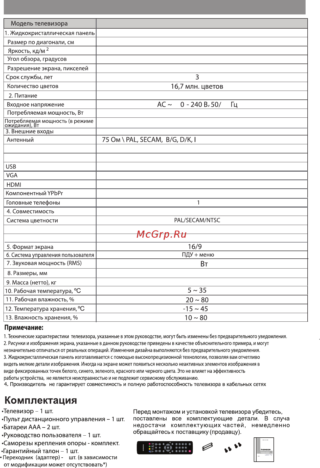 Thomson T22FTE1280 [22/23] Х340х134