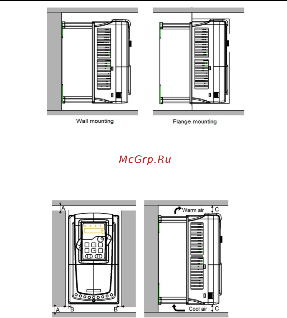 Invt GD100-01-0R7G-4 [17/124] Пространство для установки монтажа