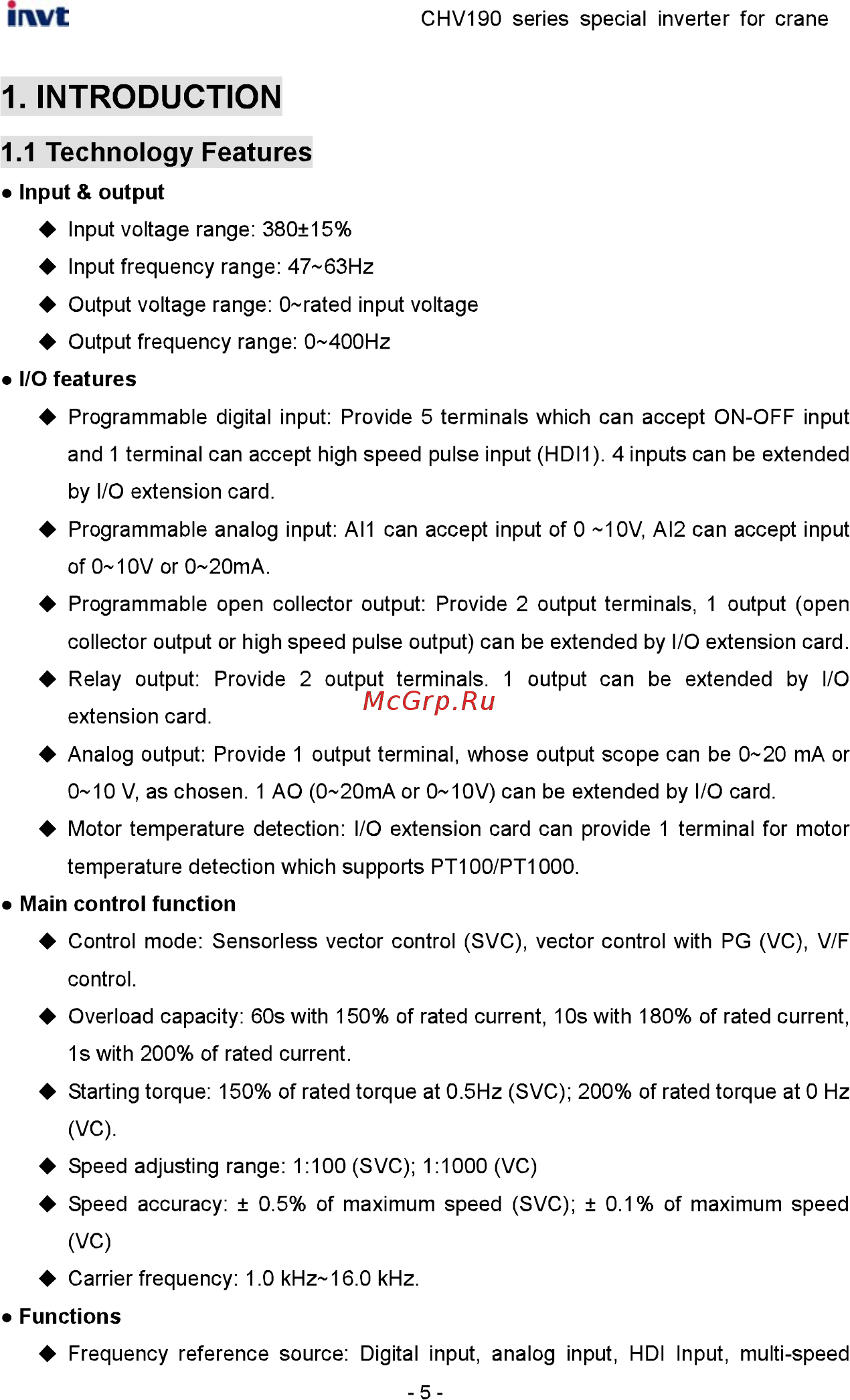 Invt CHV190-5R5G-4 [6/242] Introduction