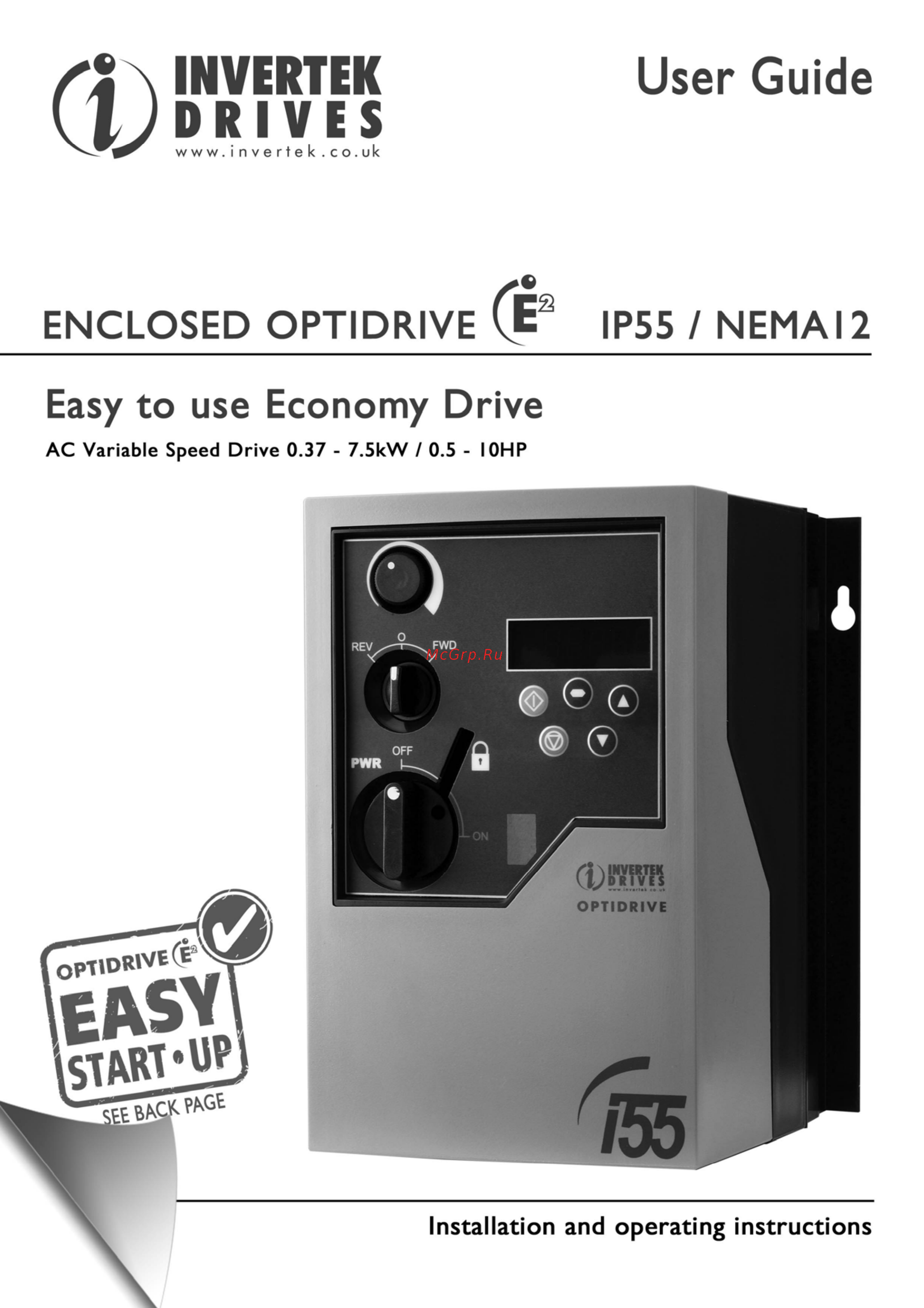 Invertek Drives ODV-32040-IN Инструкция по эксплуатации онлайн
