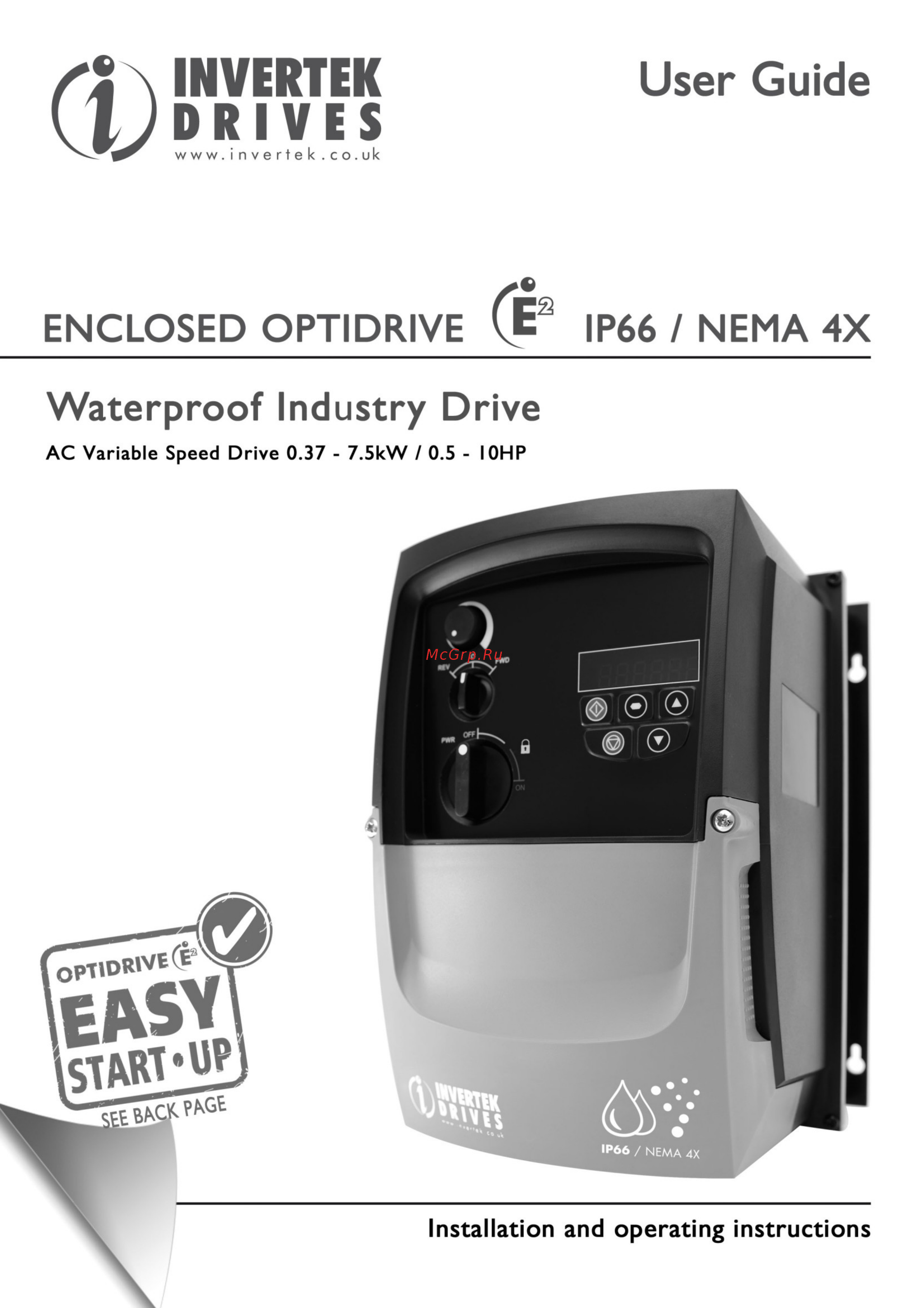 Invertek Drives ODE-2-12075-1K01 Инструкция по эксплуатации онлайн