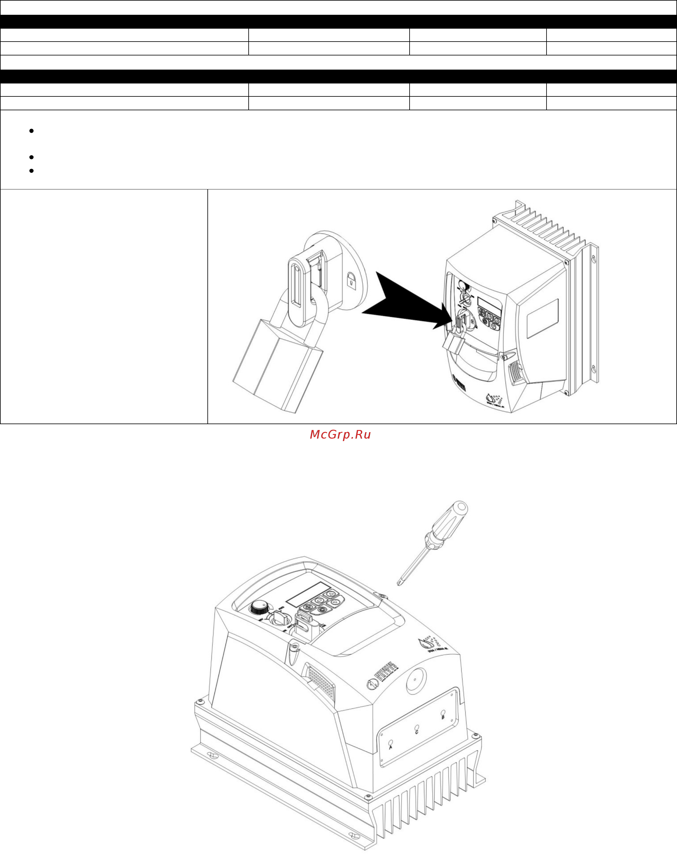 Invertek Drives ODE-2-12075-1K01 [7/24] Gland sizes lock off