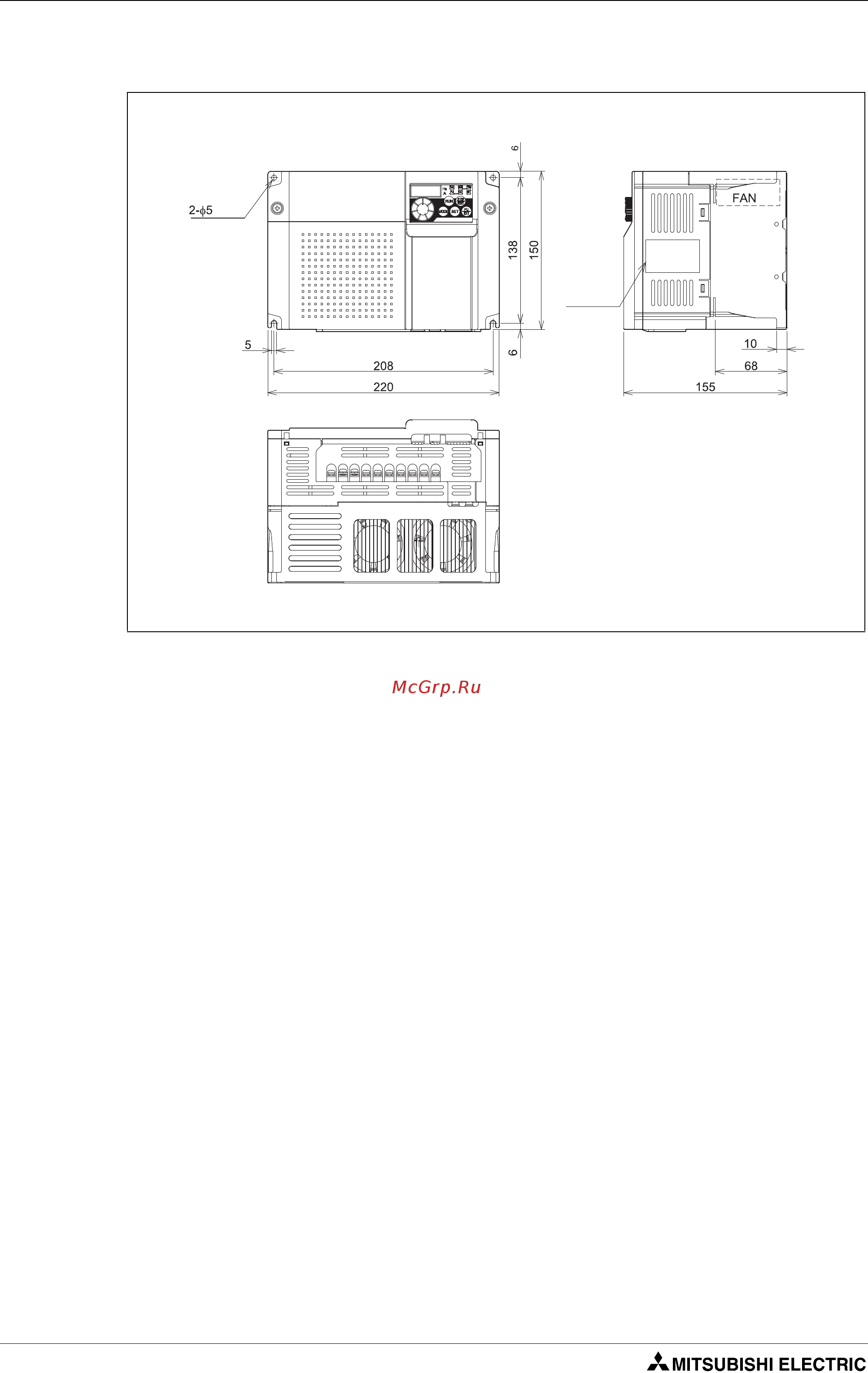 Mitsubishi Electric FR-D740-080-E6 [492/512] Рис a 4 размеры преобразователя частоты fr d740 120sc и 160sc