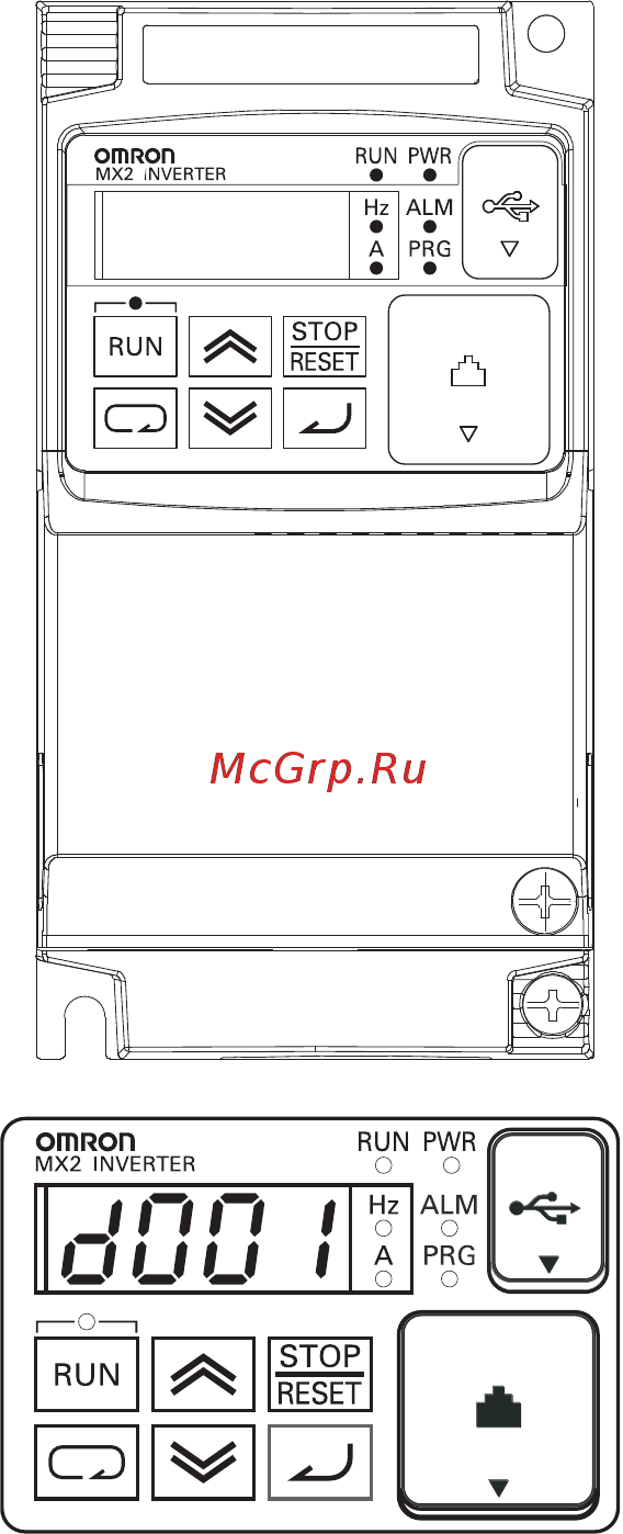 Omron 3G3MX2-D4075-EC [45/372] Раздел 2 механический и электрический монтаж преобразователя частоты