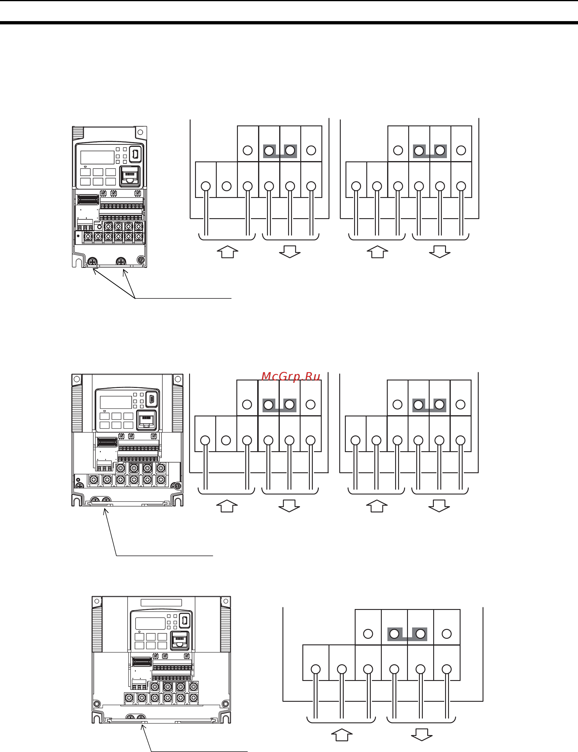 Omron 3G3MX2-A2007-E [65/372] 3 11 подключение силовых цепей к моделям пч разной мощности