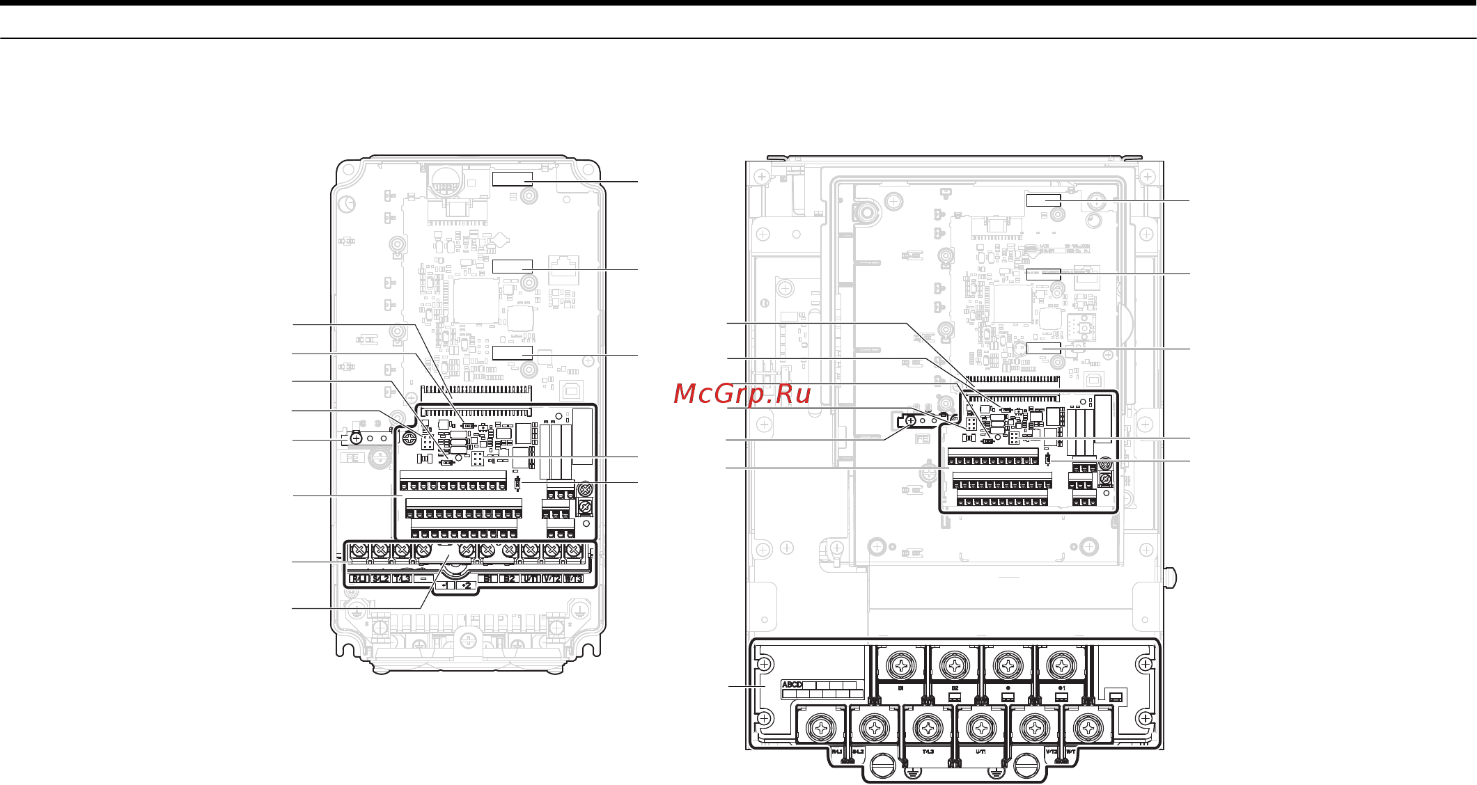Yaskawa CIMR-AC4A0103AAA [36/556] Вид спереди для различных моделей