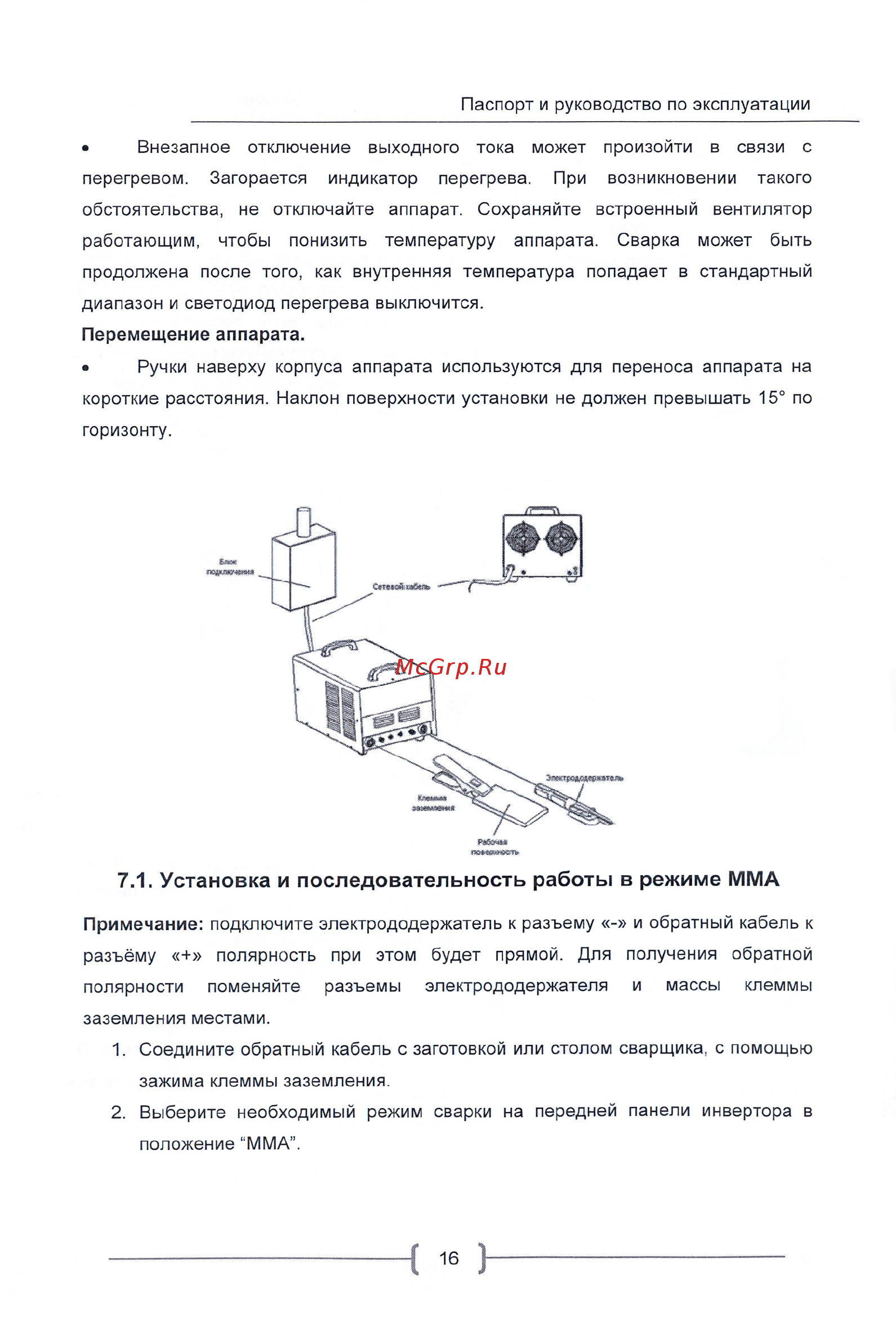 Brima TIG200P AC/DC [16/25] Установка и последовательность работы в режиме мма
