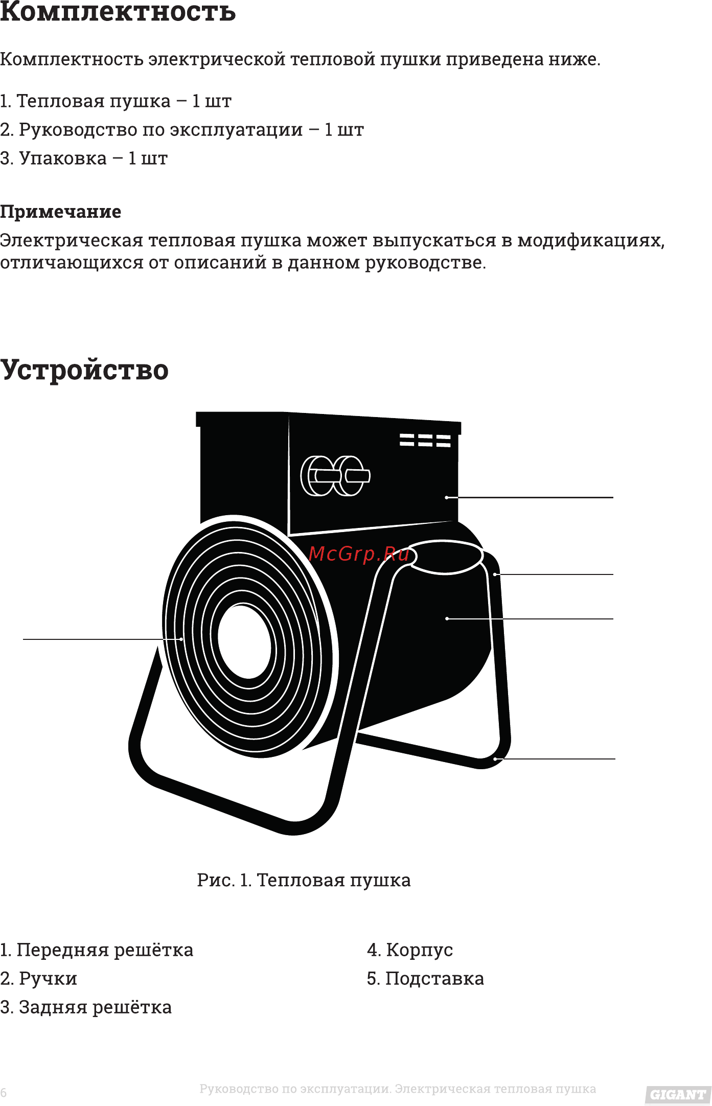 Gigant IH 24 R Инструкция по эксплуатации онлайн [6/16] 473893