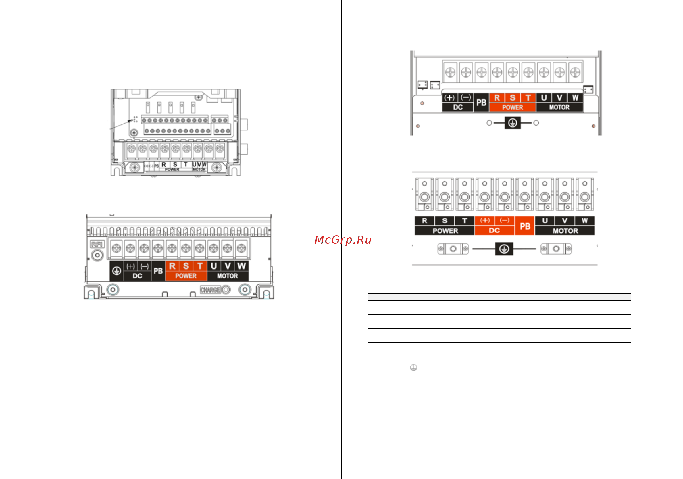 ProfiMaster PM500A-4T-045G/055P [21/96] Конфигурация клемм