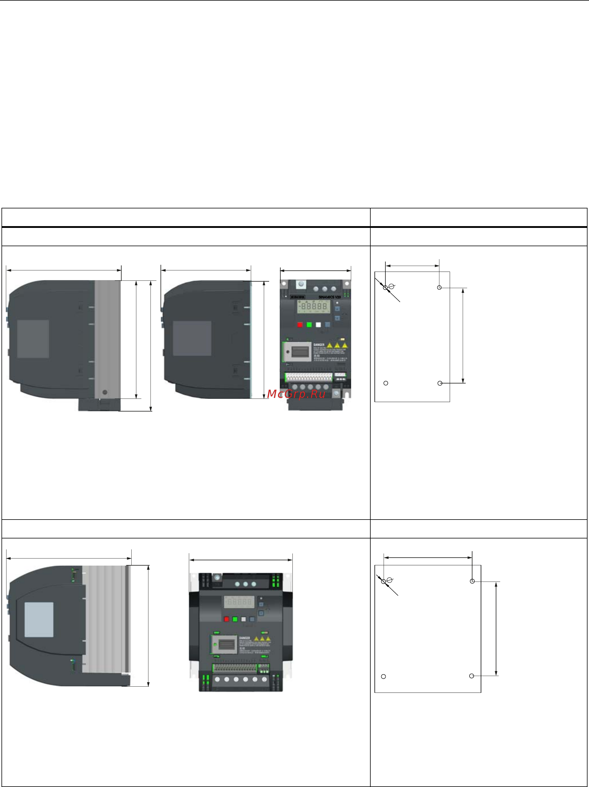 Siemens 6SL3210-5BE32-2UV0 [22/371] Установка в электрошкаф типоразмеры a до d