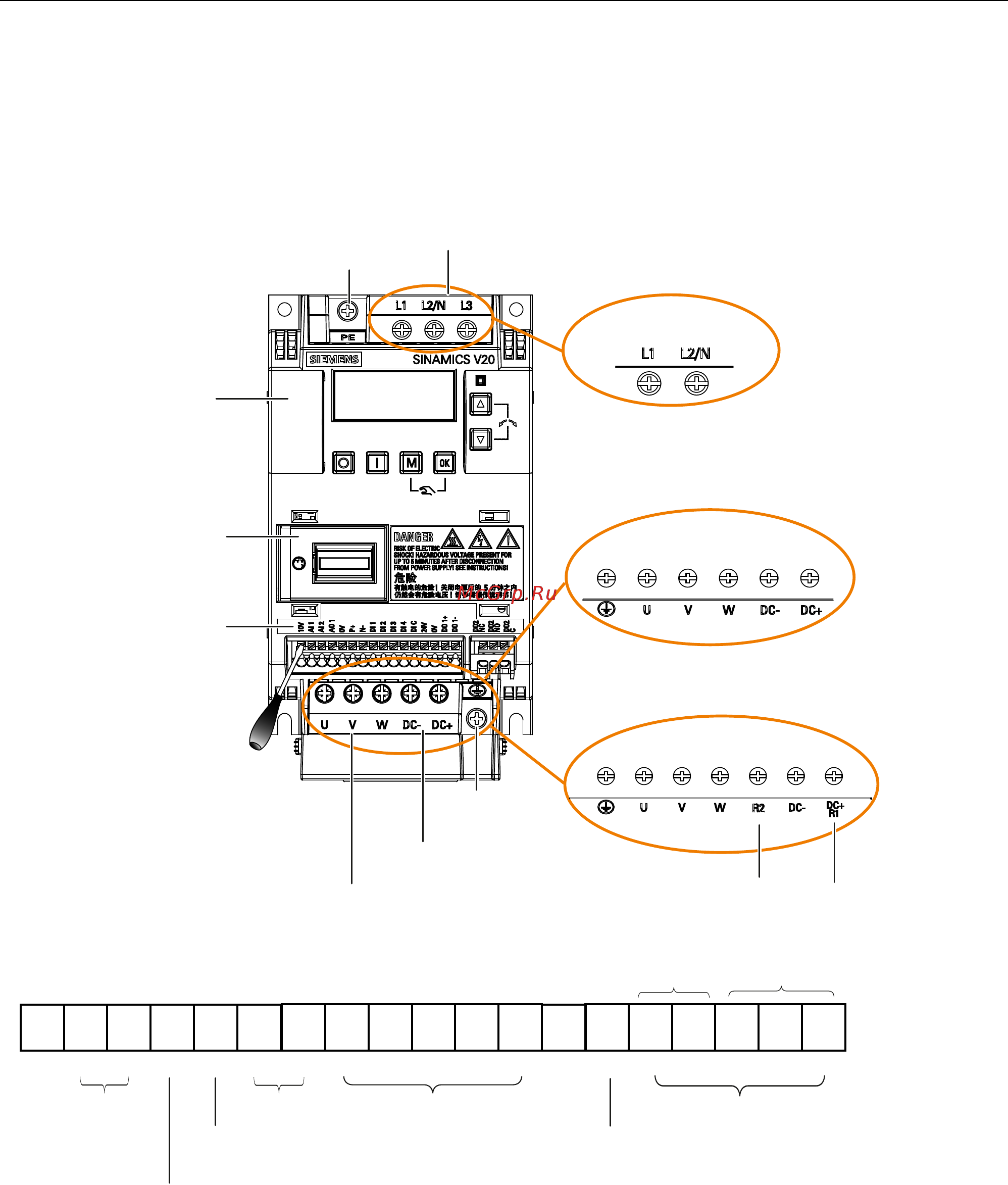 Siemens 6SL3210-5BE32-2UV0 [31/371] Описание клемм 4 описание клемм
