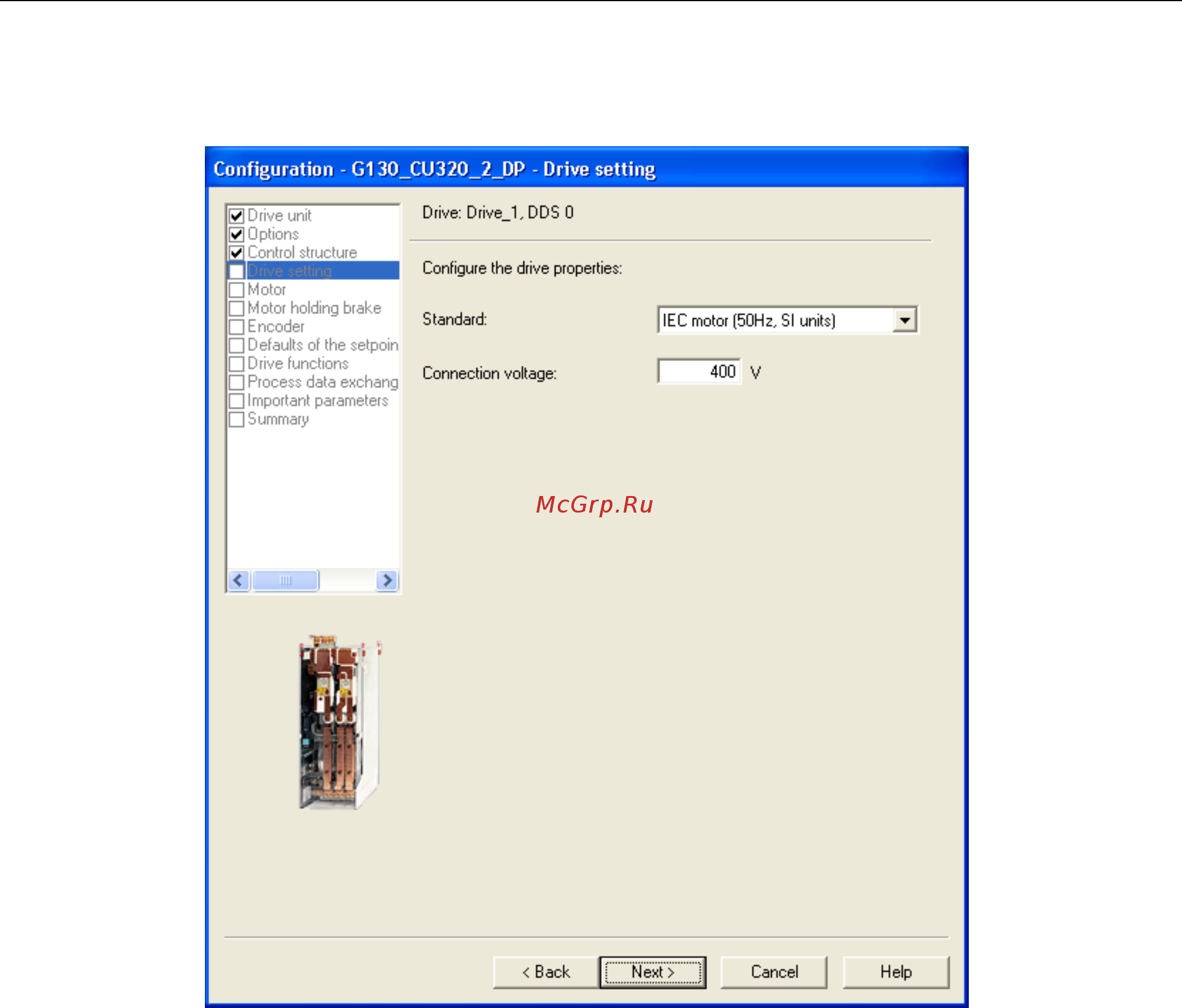 Siemens 6SL3310-1GE36-1AA3 [125/488] Конфигурирование свойств привода
