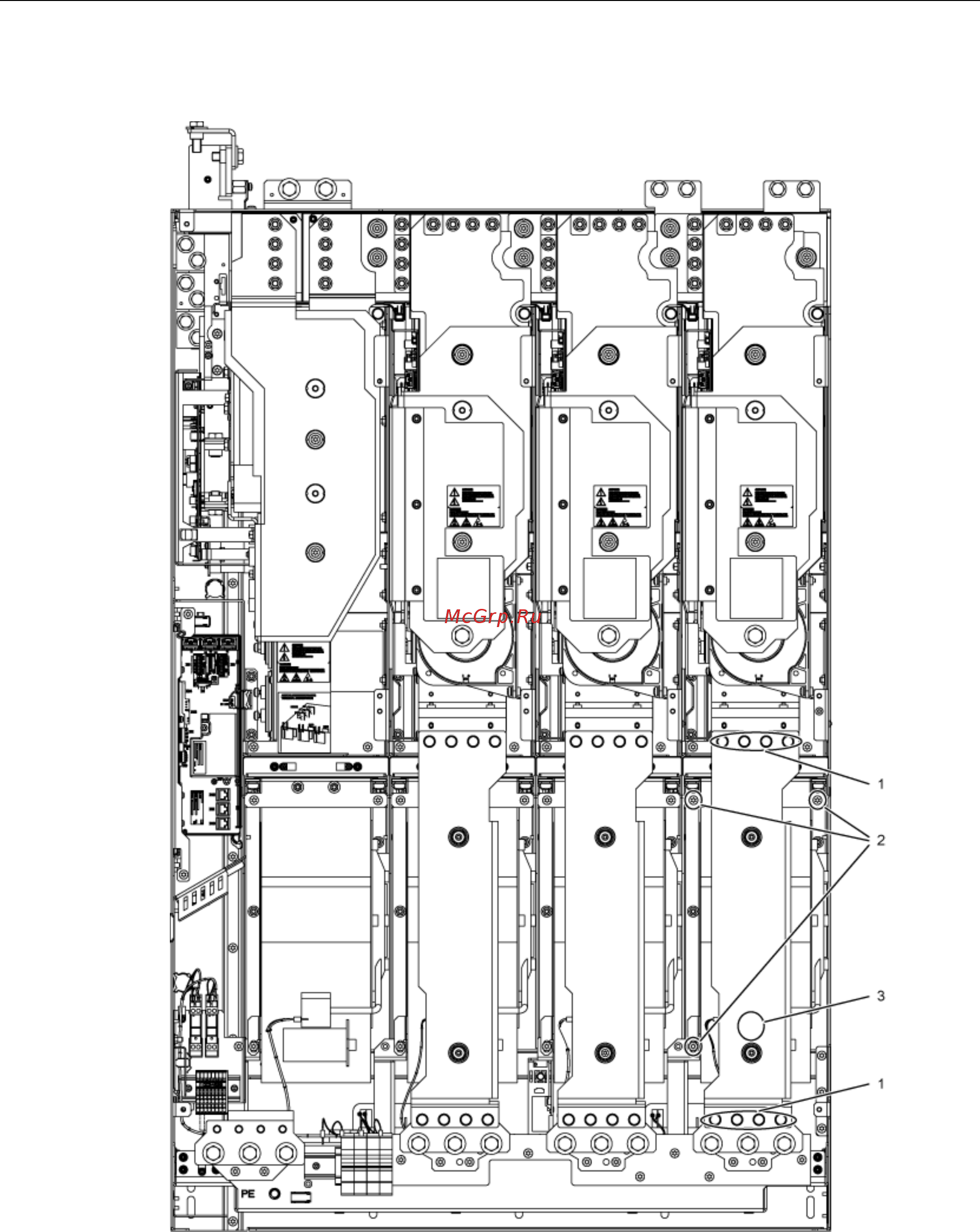 Siemens 6SL3310-1GE36-1AA3 [428/488] Замена вентилятора правый силовой блок
