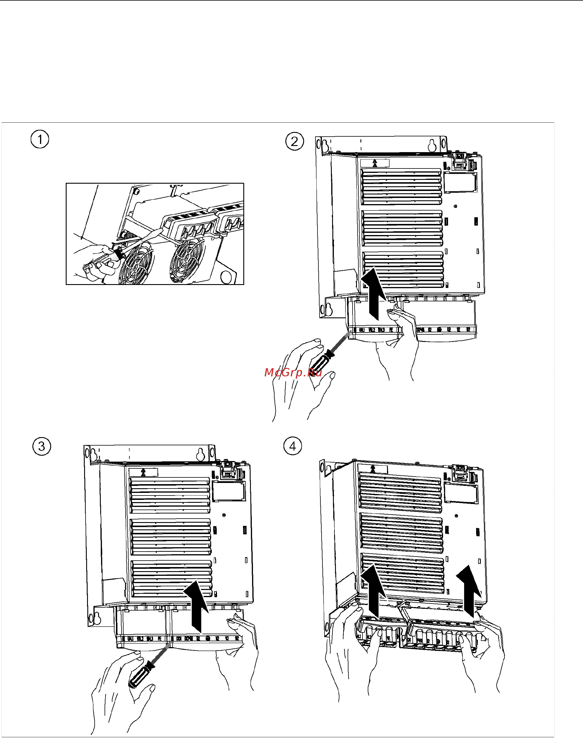 Siemens 6SL3210-1SB14-0UA0 [117/318] Access to the power supply terminals and motor terminals