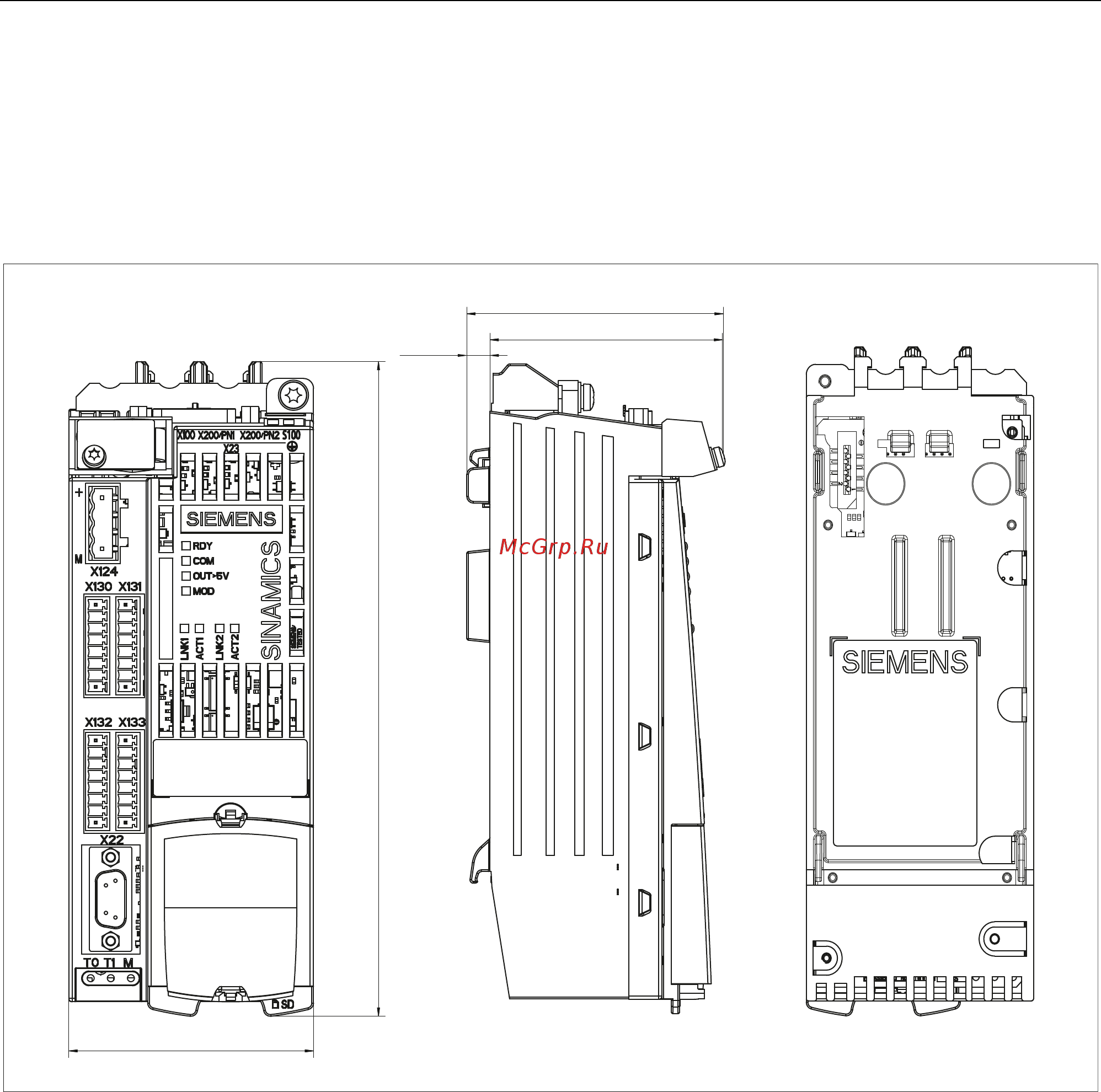 Siemens 6SL3210-1SE16-0AA0 [181/318] Dimension drawing cu305 pn