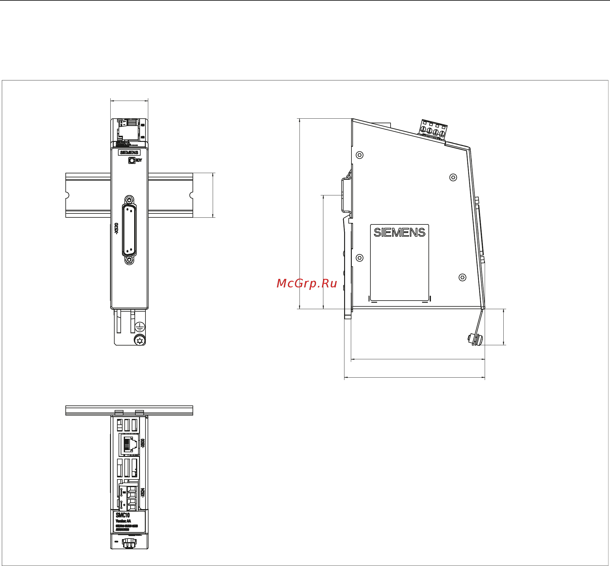 Siemens 6SL3210-1SE13-1UA0 [195/318] Dimension drawing