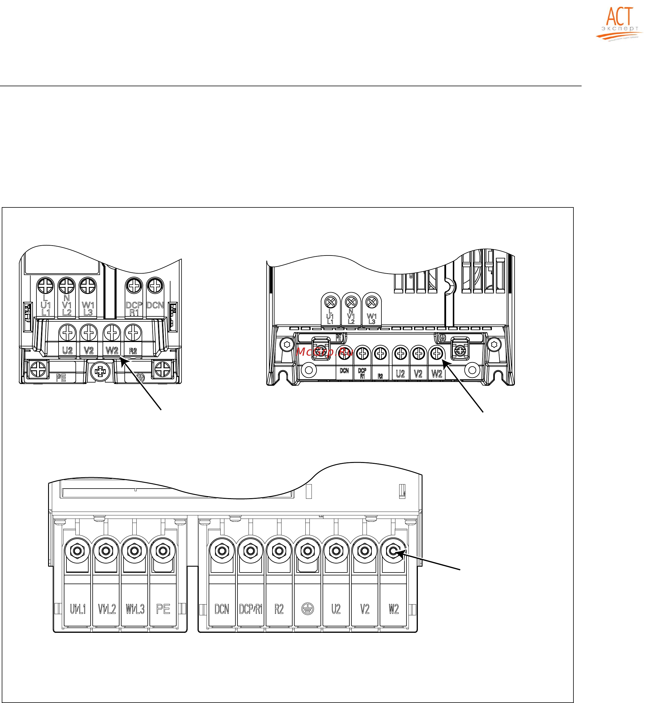 Siemens 6SL3210-1SE17-7UA0 [74/318] Arrangement of the line supply and motor terminals