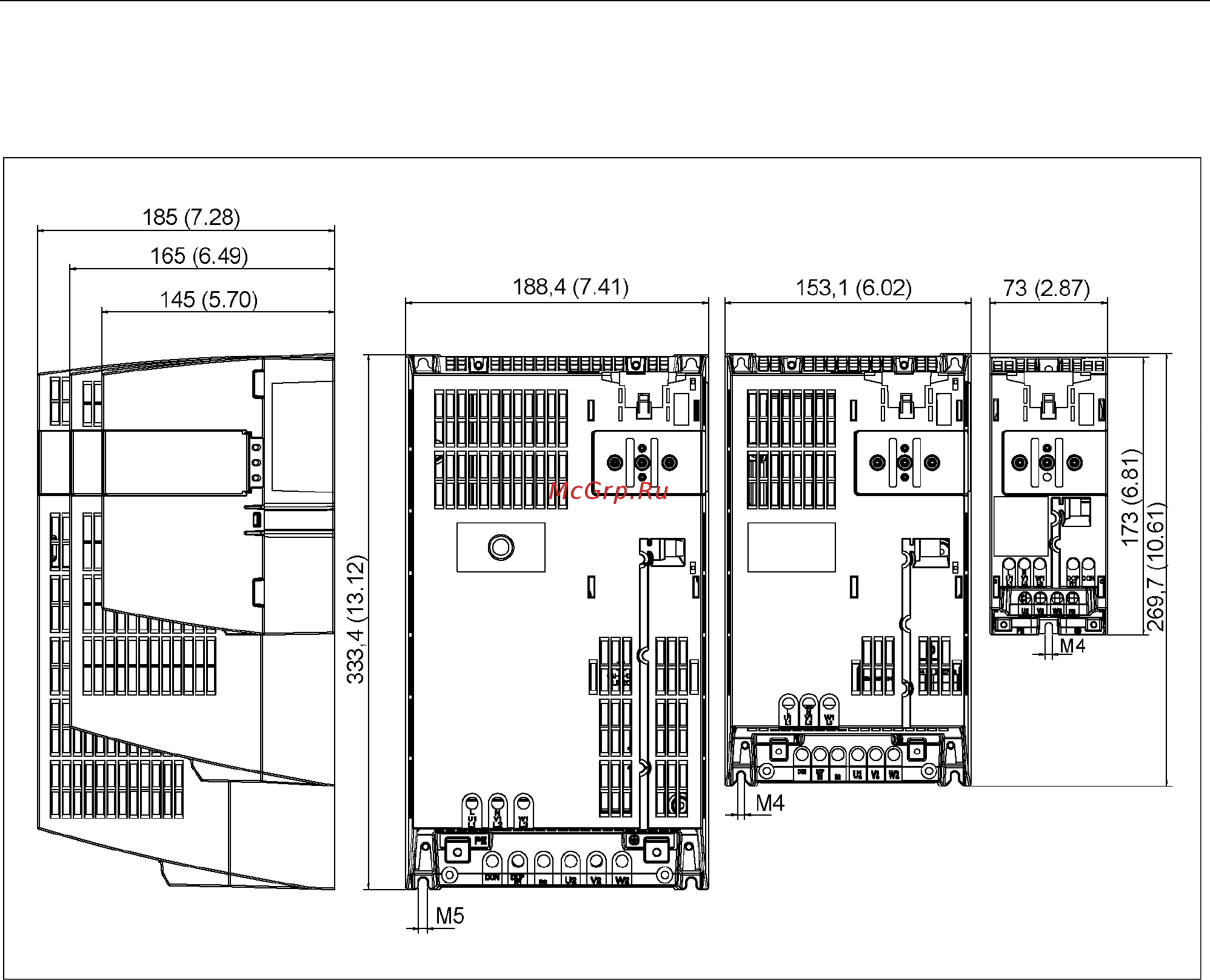 Siemens 6SL3210-1SE12-2UA0 [79/318] Dimension drawings