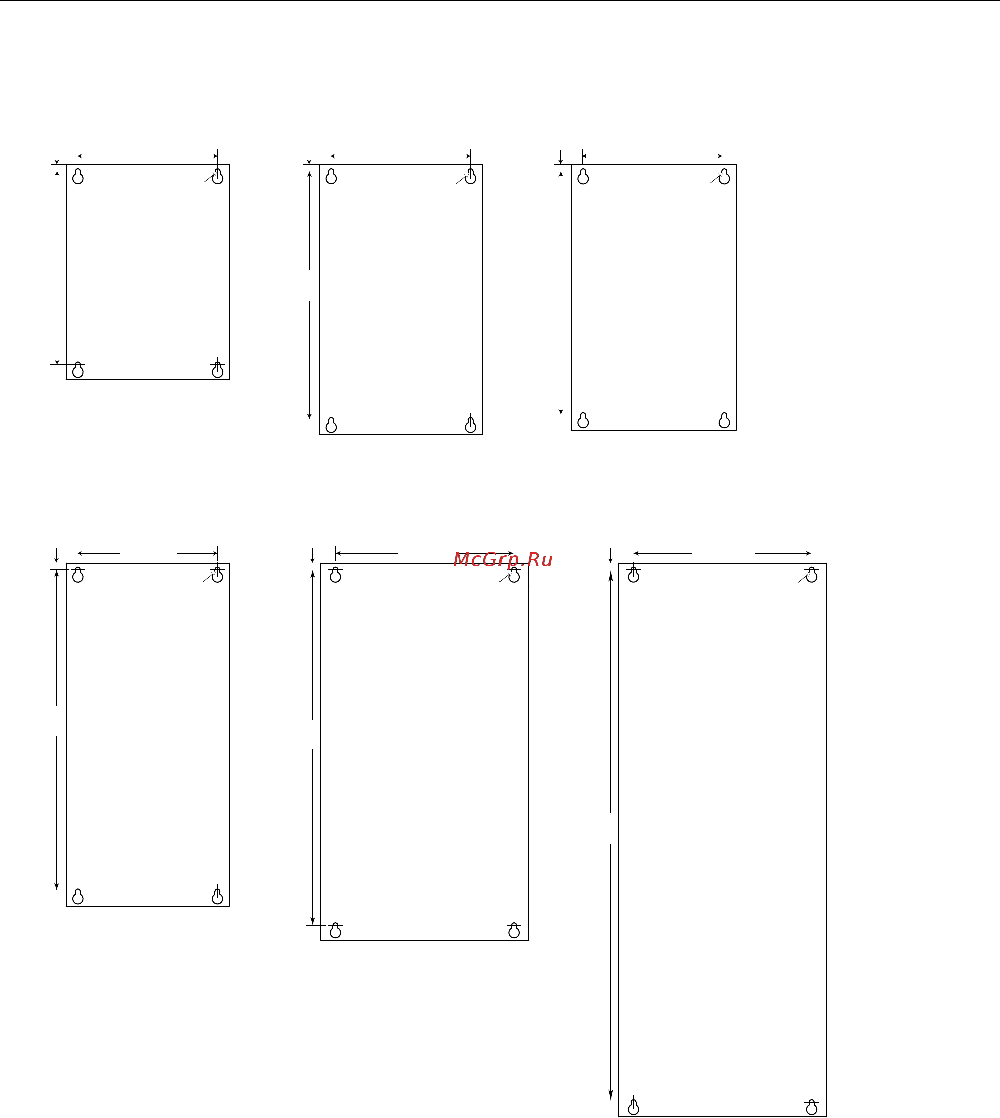 Siemens 6SL3210-1SE21-0UA0 [87/318] Drilling templates for frame sizes fsd to fsf