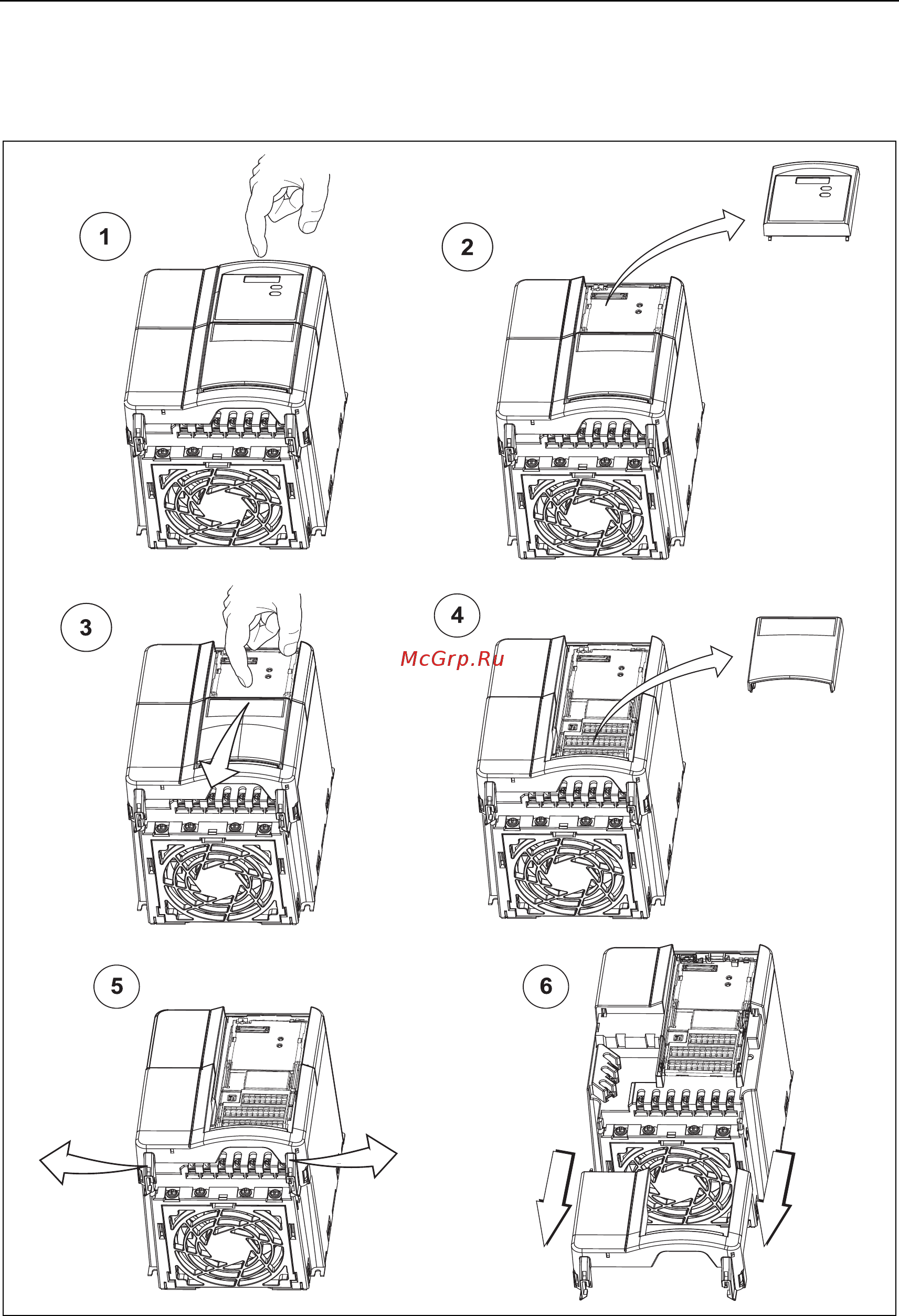 Siemens 6SE6420-2AC24-0CA1 [201/218] B демонтаж крышек исполнение b и c