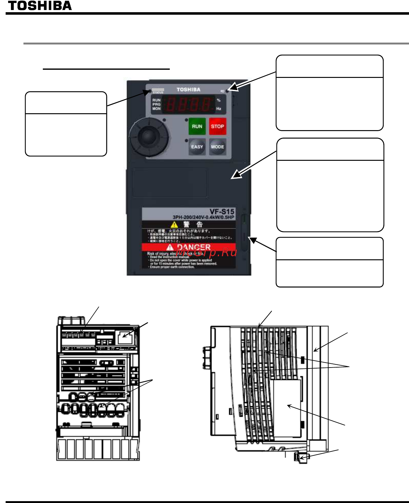Toshiba VFS15S-2004PL-W [14/223] Названия и функции