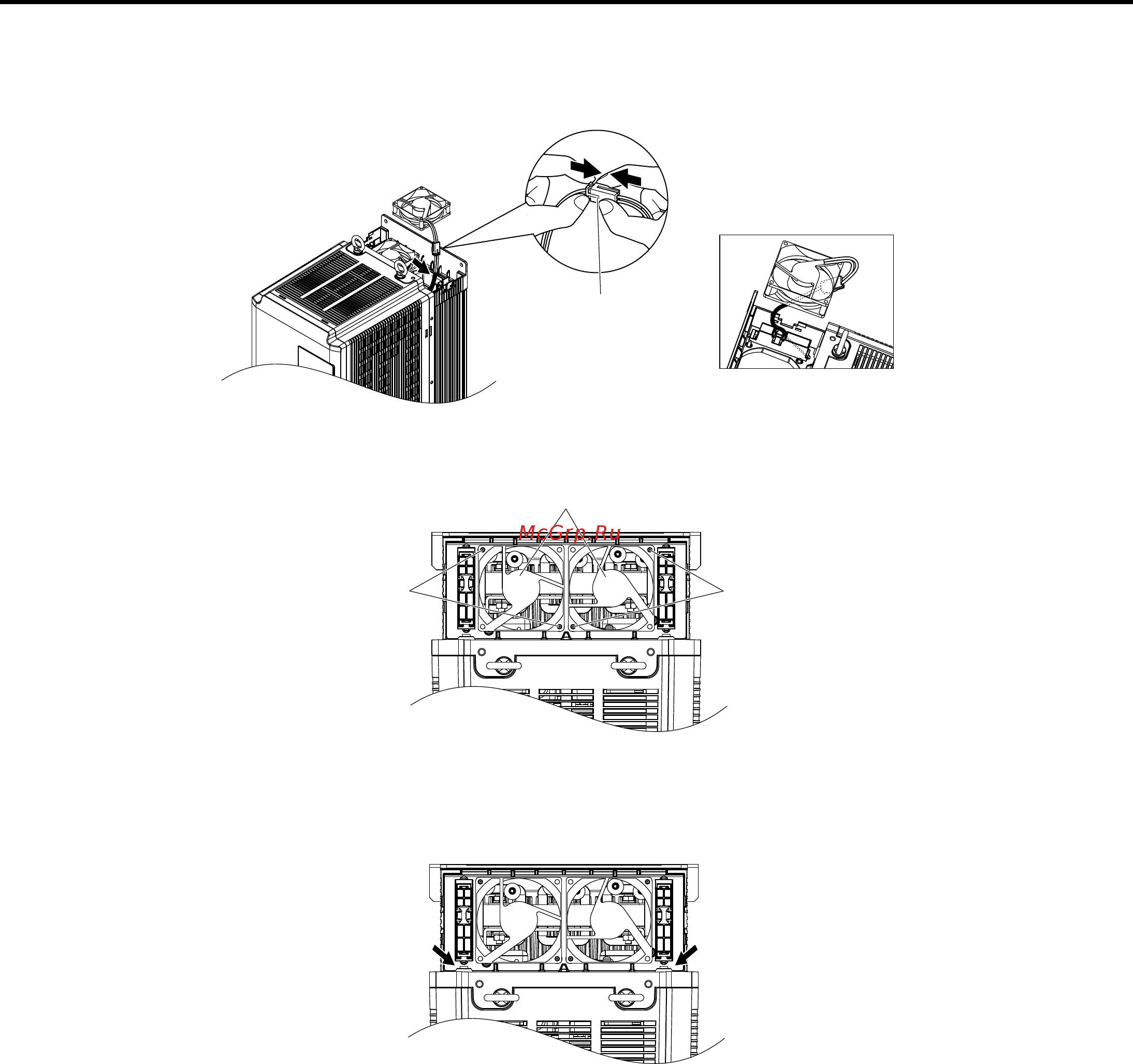 Yaskawa CIMR-UU4A0240A [394/644] Installing the cooling fan